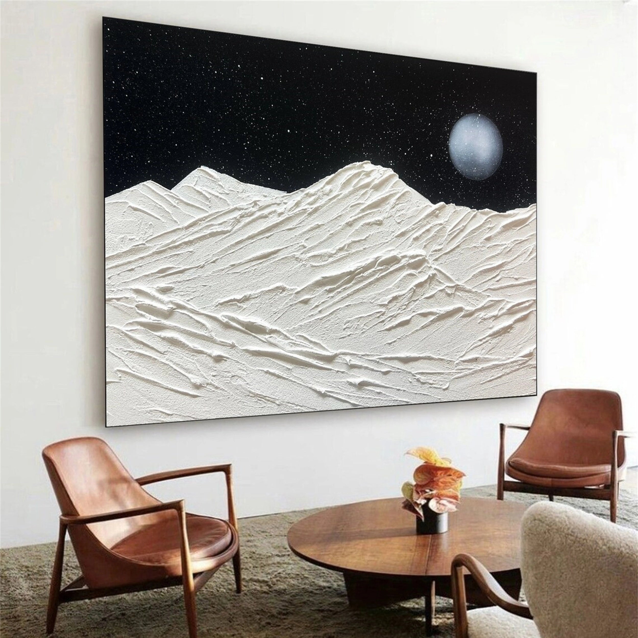 Black White Textured Minimalist Wall Art #MZ059