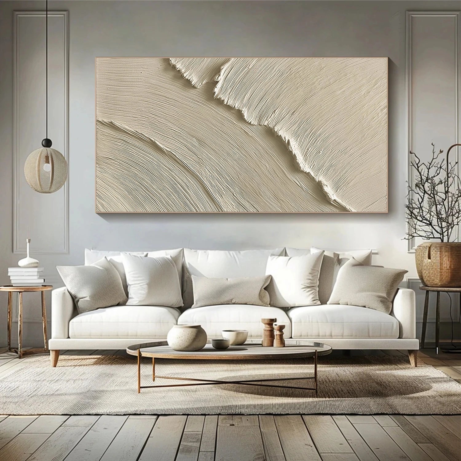 Ocean And Sky Abstract Texture Canvas Art #OS375