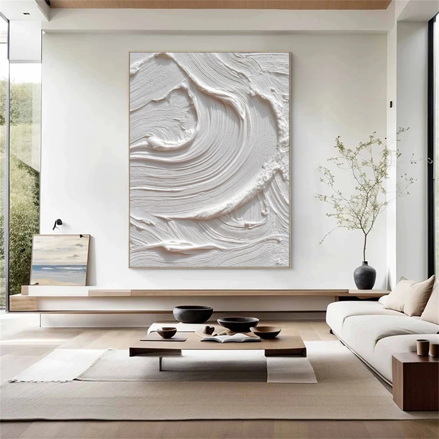 White Minimalist Texture Canvas # MM416