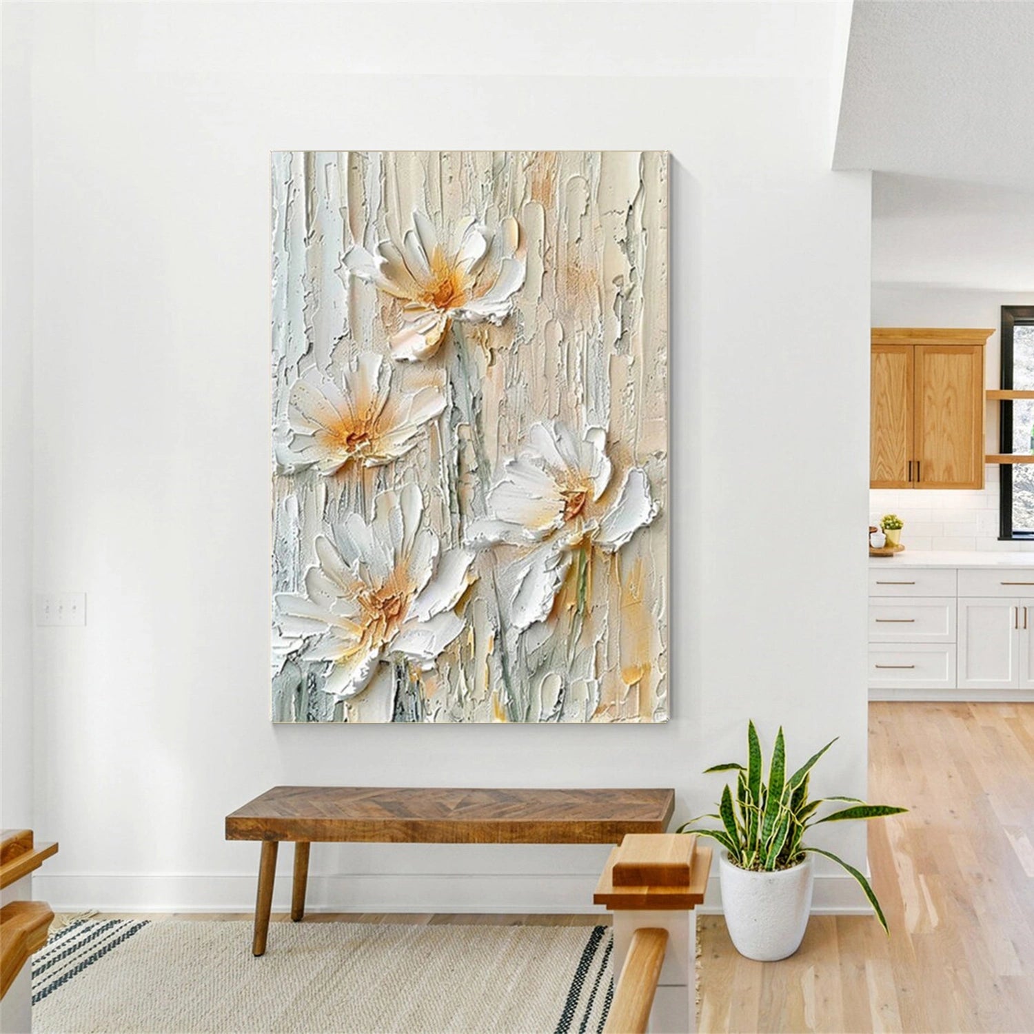 Flower & Tree Abstract Texture Canvas Art #FT 315