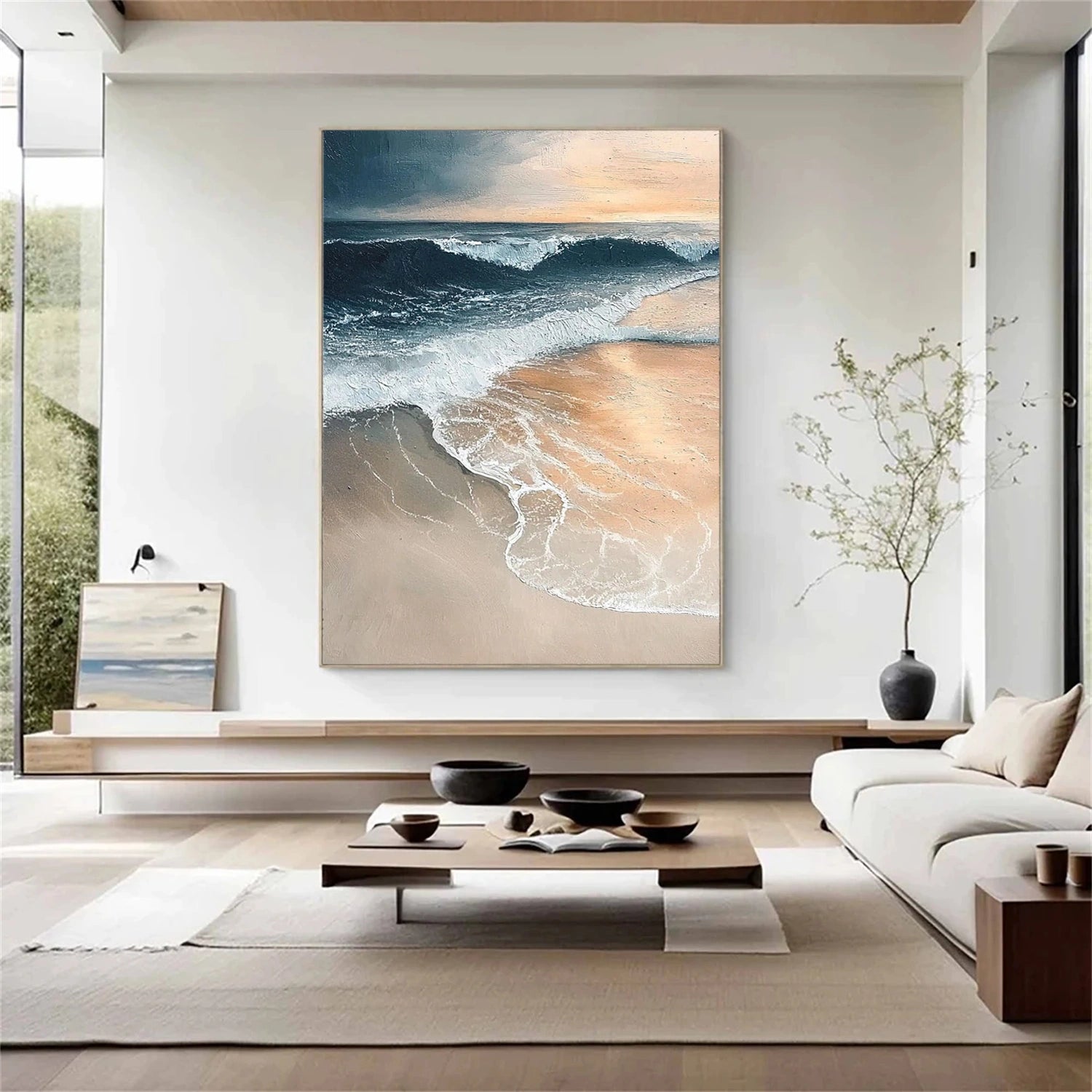 Ocean And Sky Abstract Texture Canvas Art #OS394