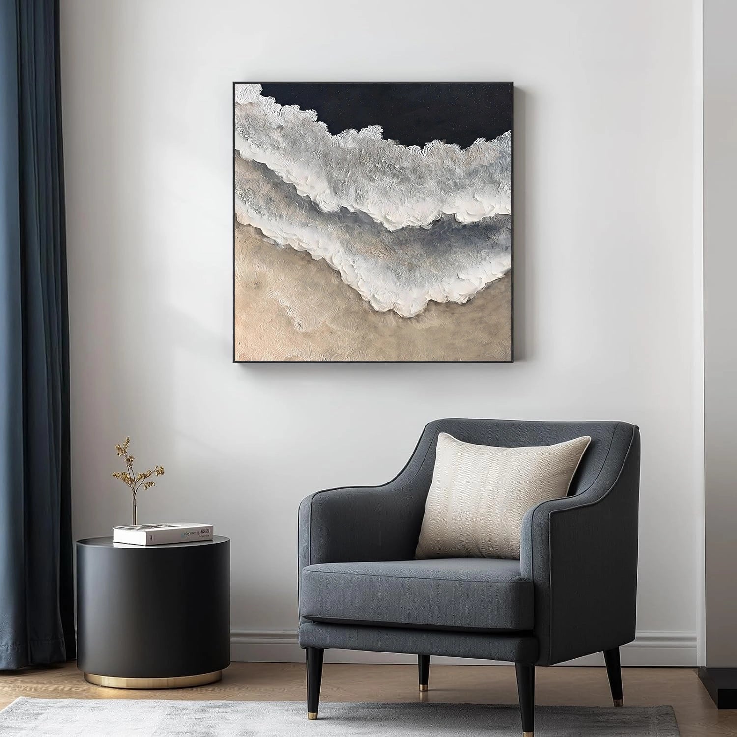 Ocean And Sky Abstract Texture Canvas Art #OS390