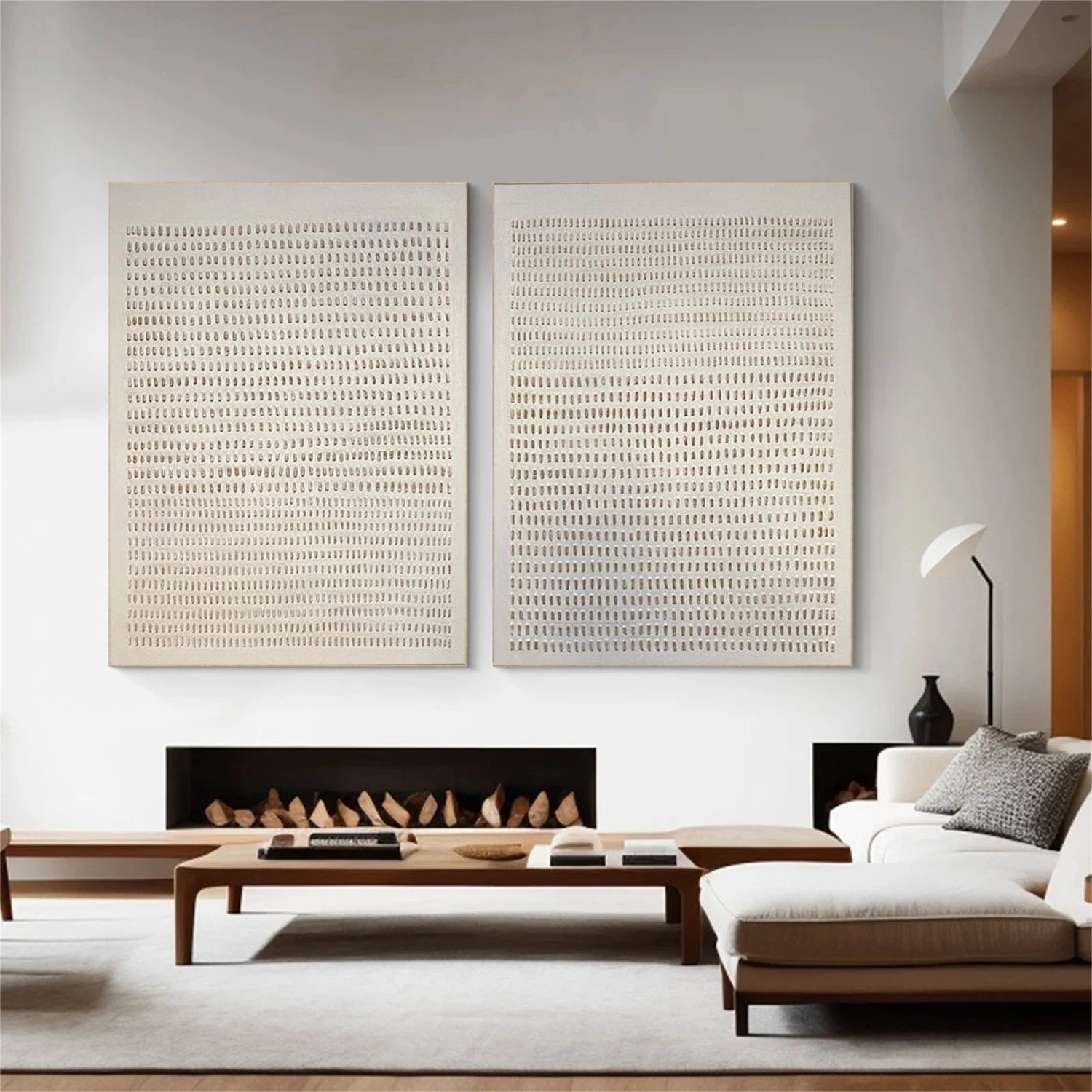 Beige & Brown Abstract Texture Set of 2 #BB195