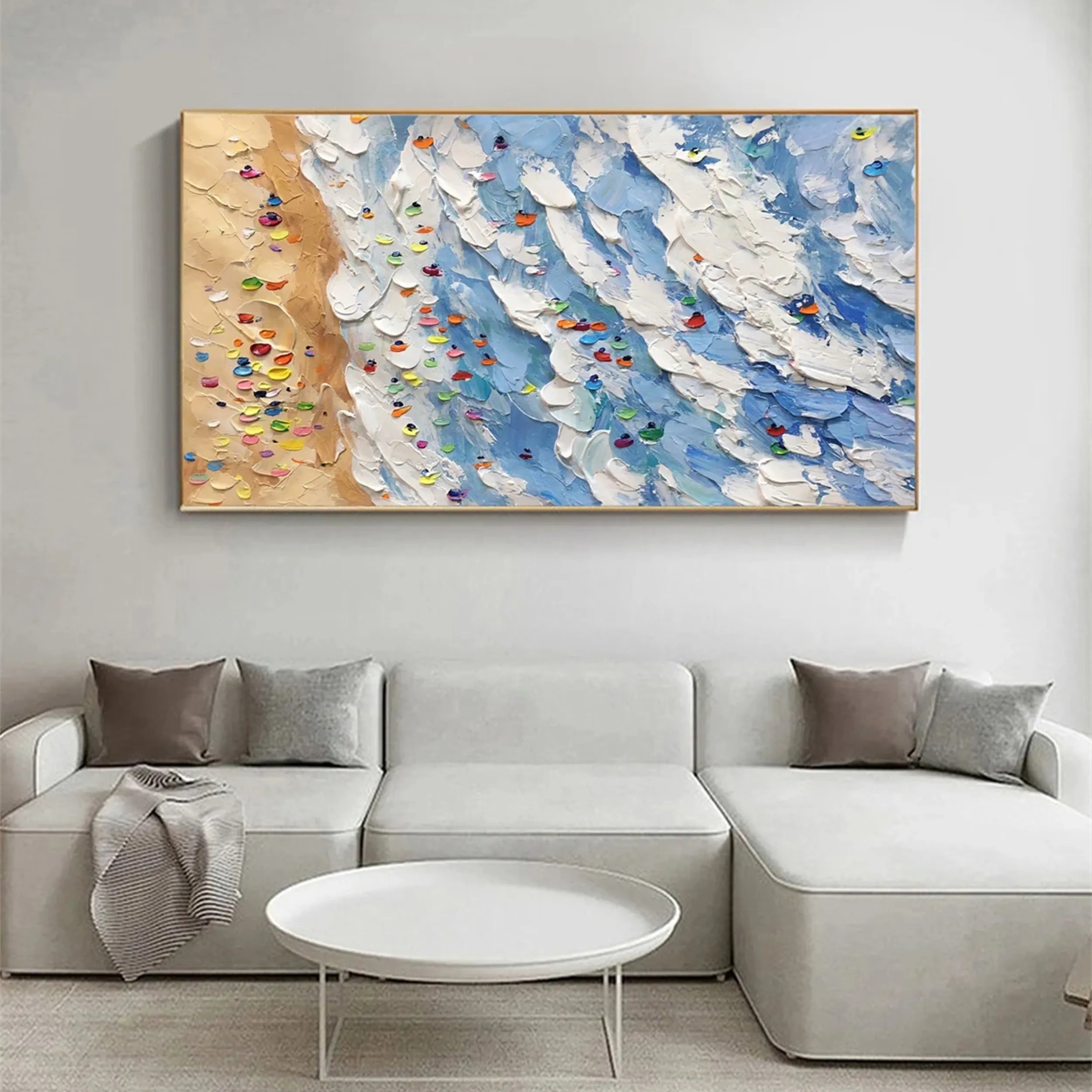 Seascape and Snowy Peak Painting #SP009