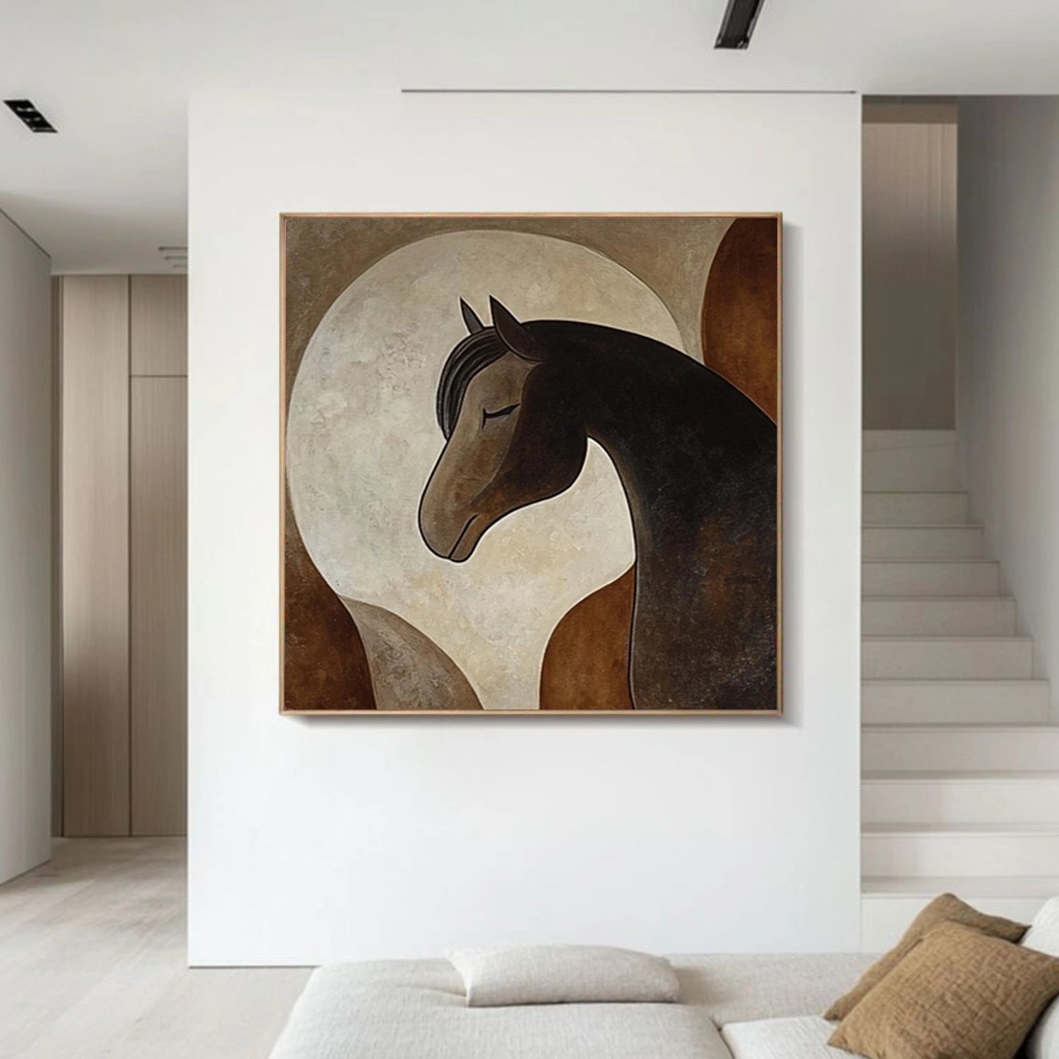 Abstract Animal Horse Canvas Art #AP230