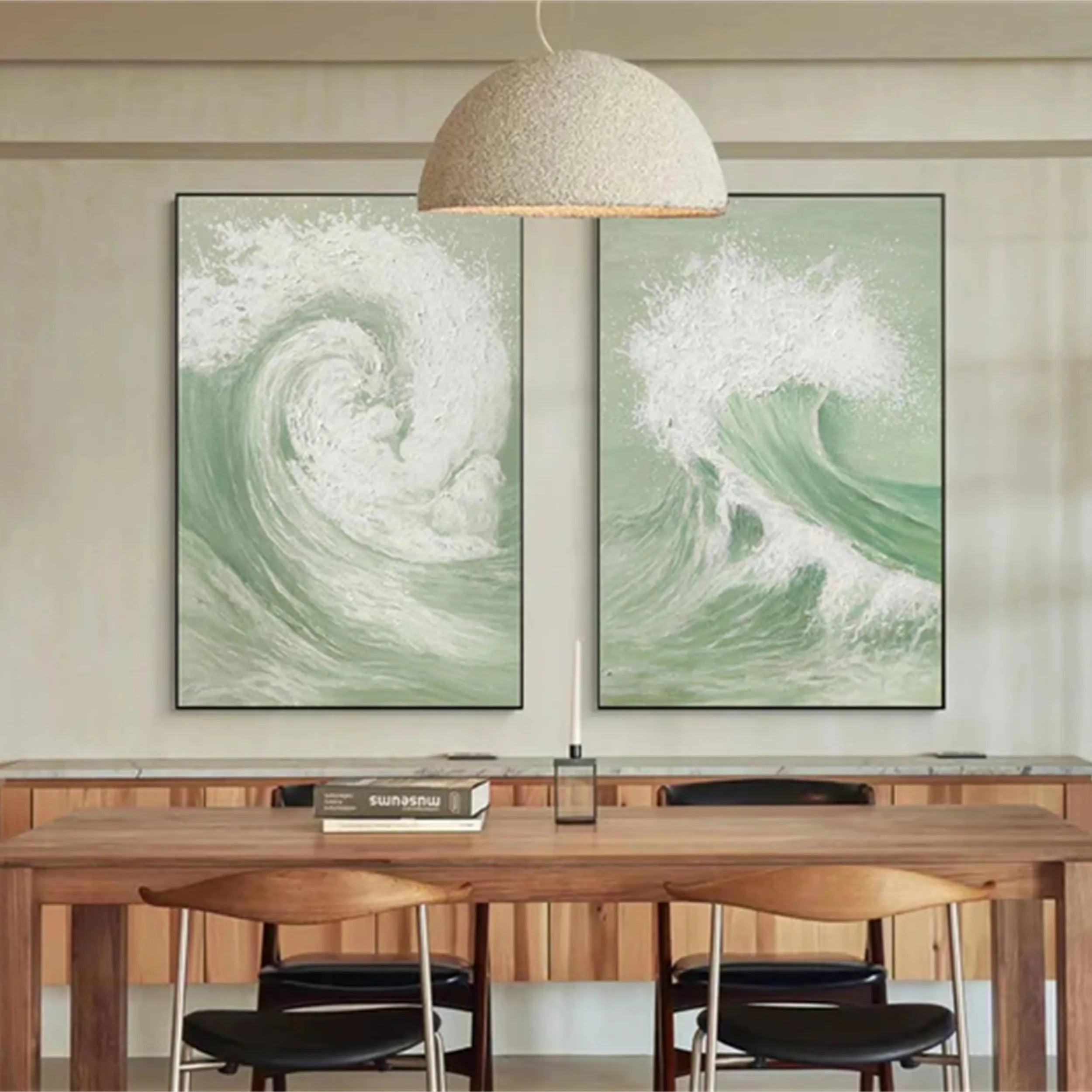Blue & Green Abstract Set of 2 #BG060