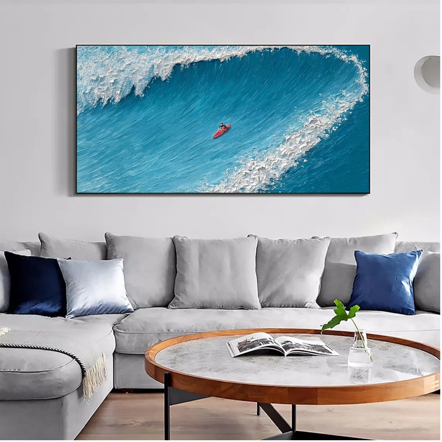 Surfing Sport Texture Canvas Painting #SA017