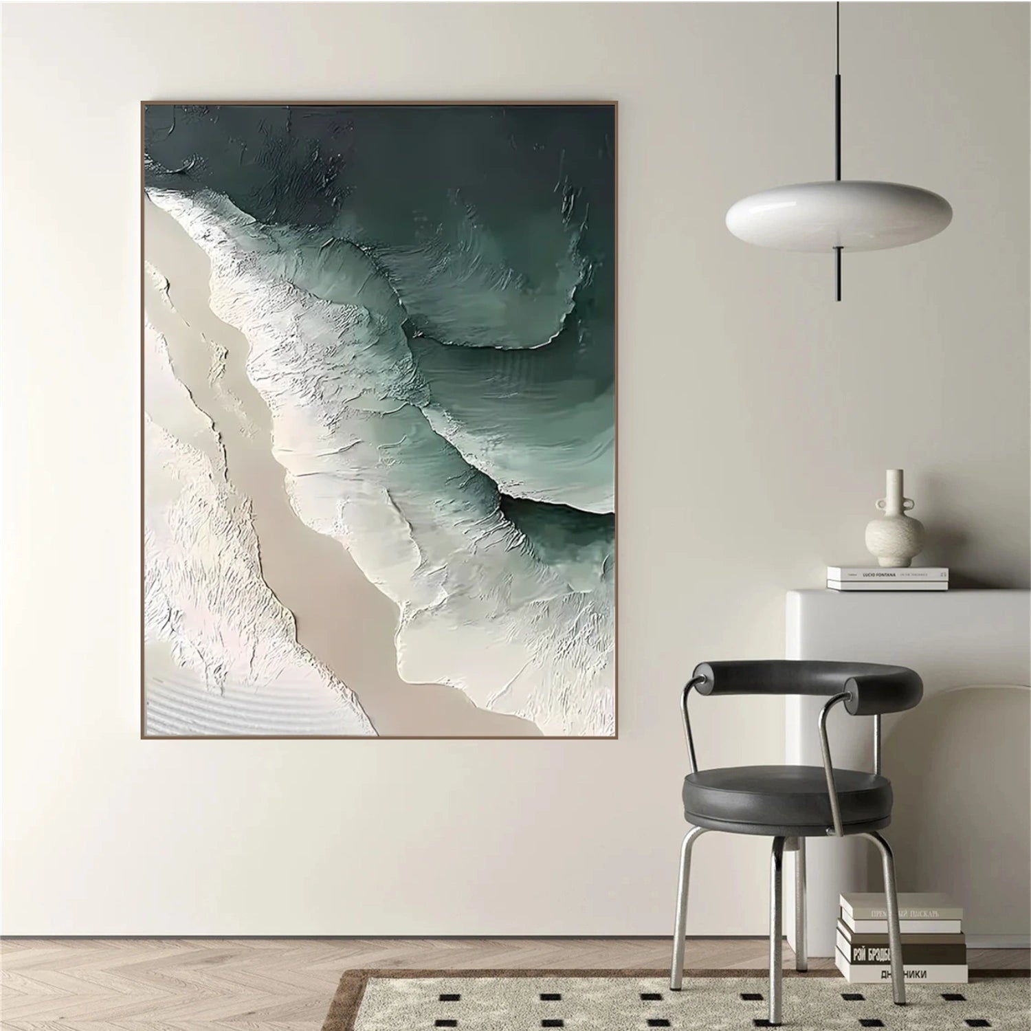 Ocean And Sky Abstract Textured Canvas Art #OS 304