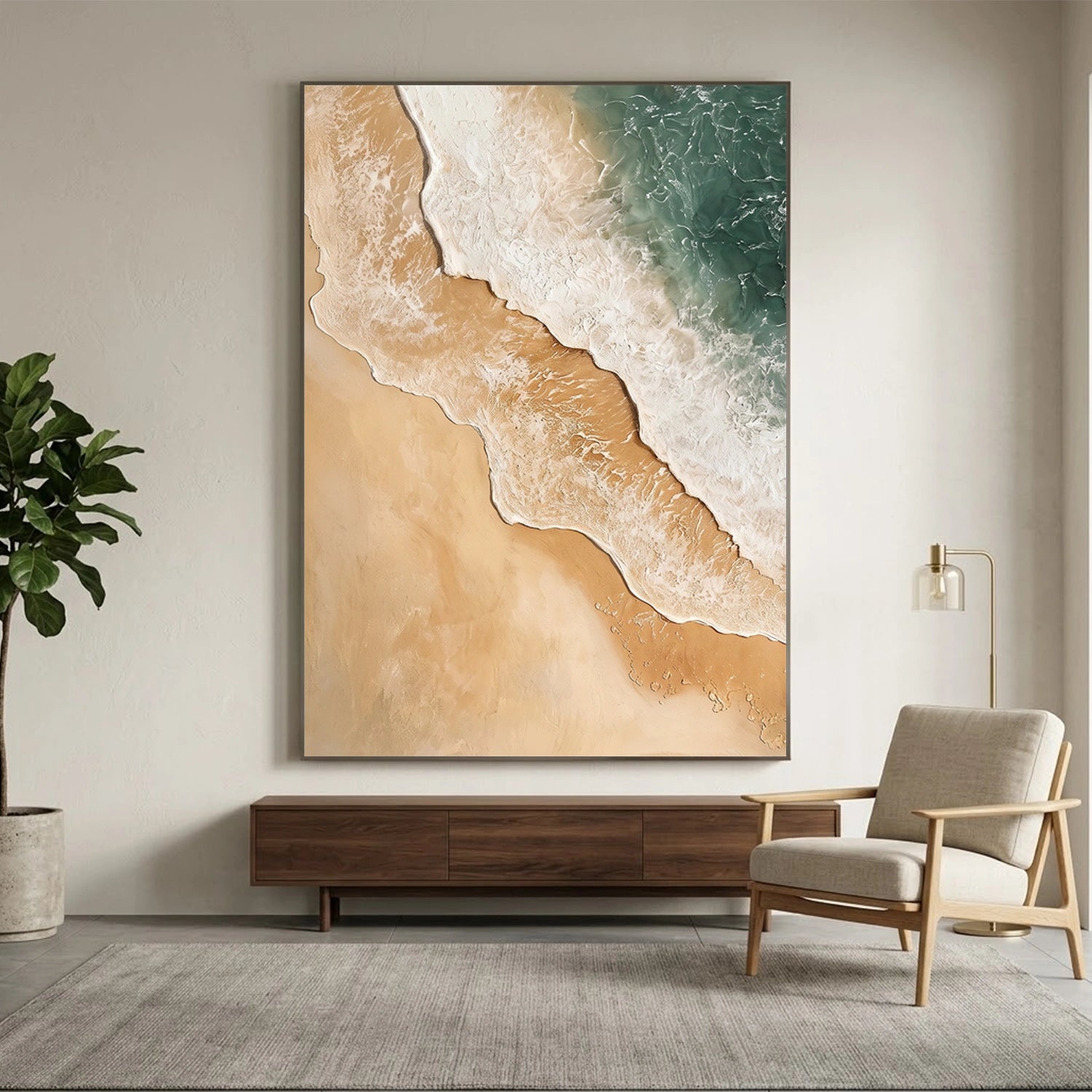 Ocean And Sky Abstract Texture Canvas Art #OS416