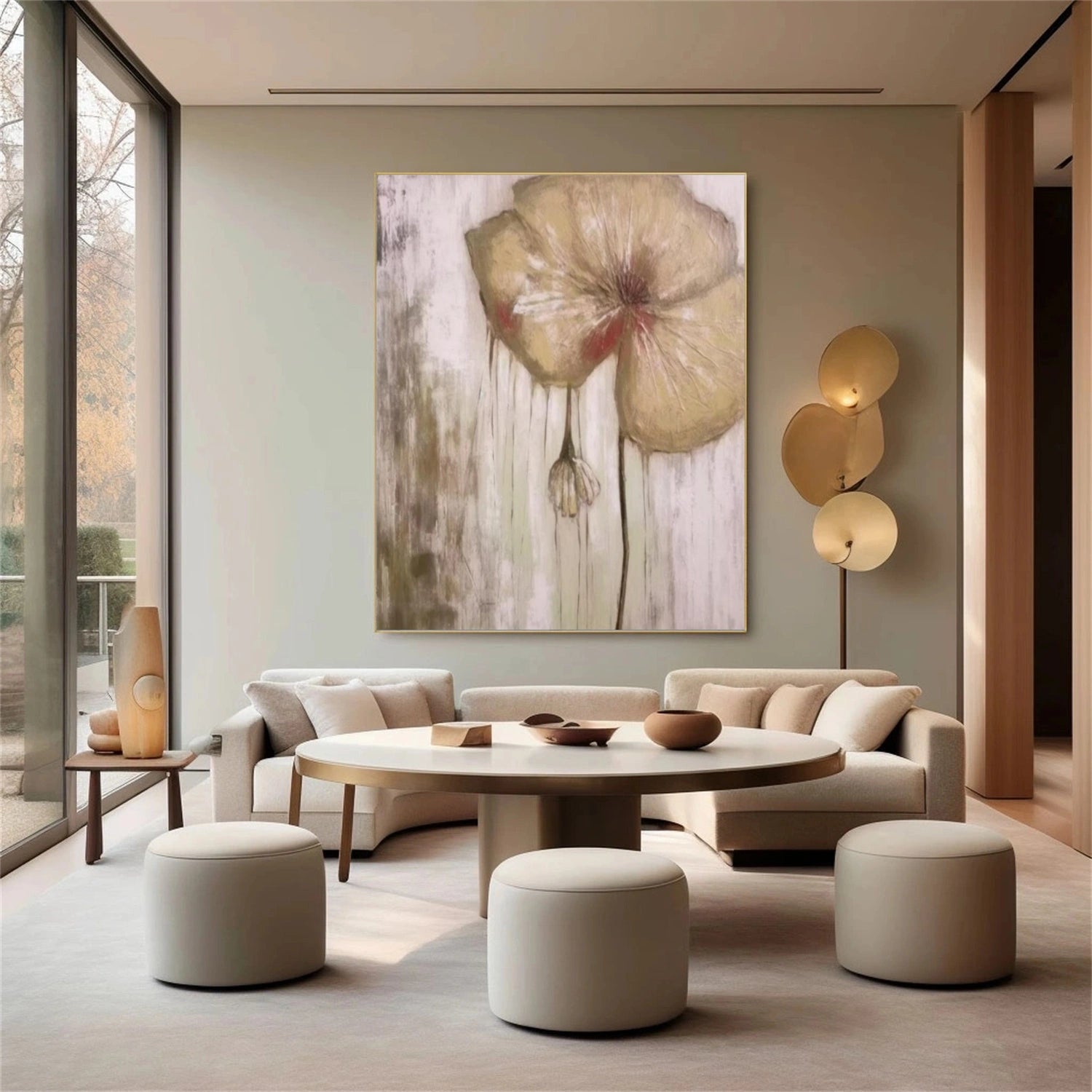 Flower & Tree Abstract Texture Canvas Art #FT 251