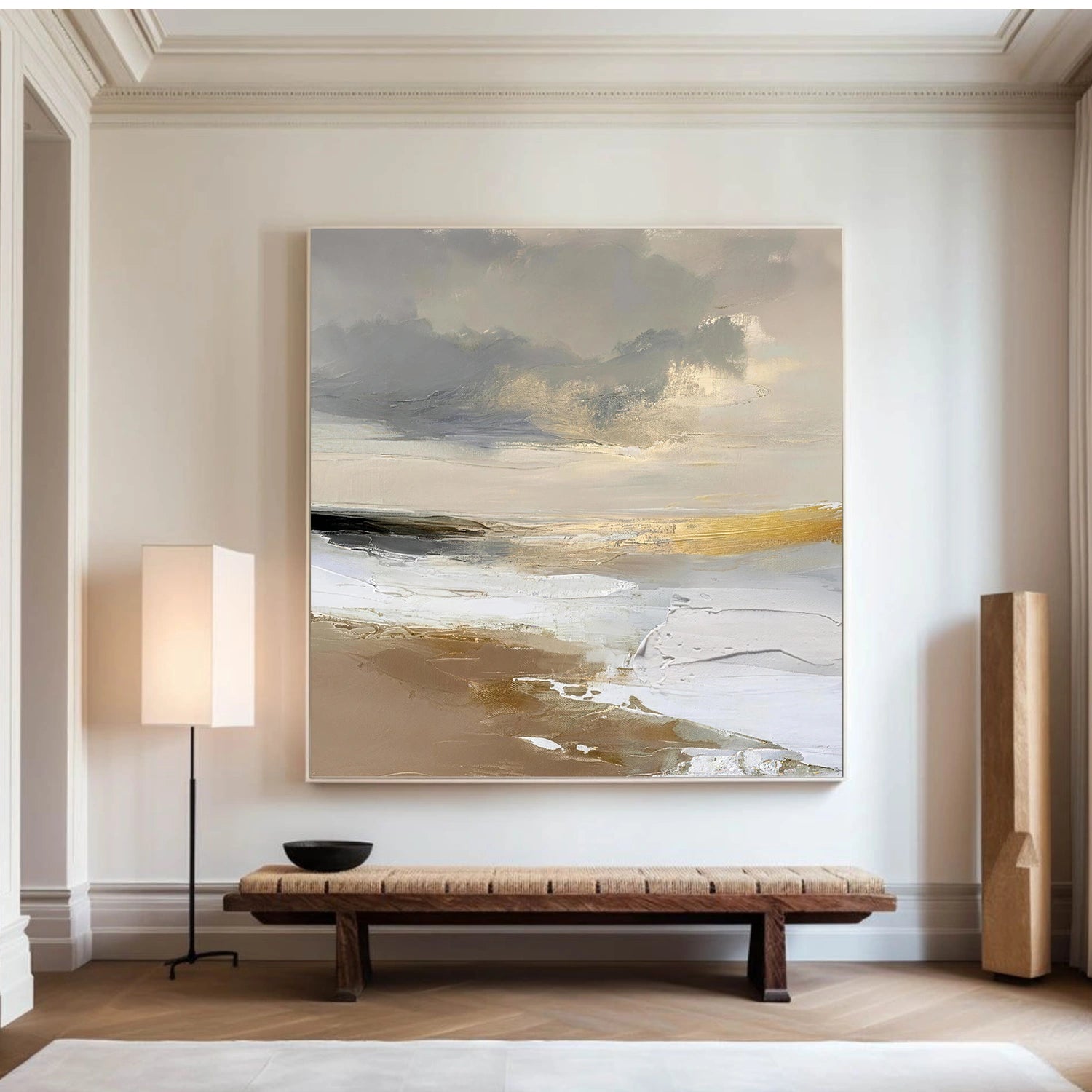 Ocean And Sky Abstract Textured Canvas Art #OS357