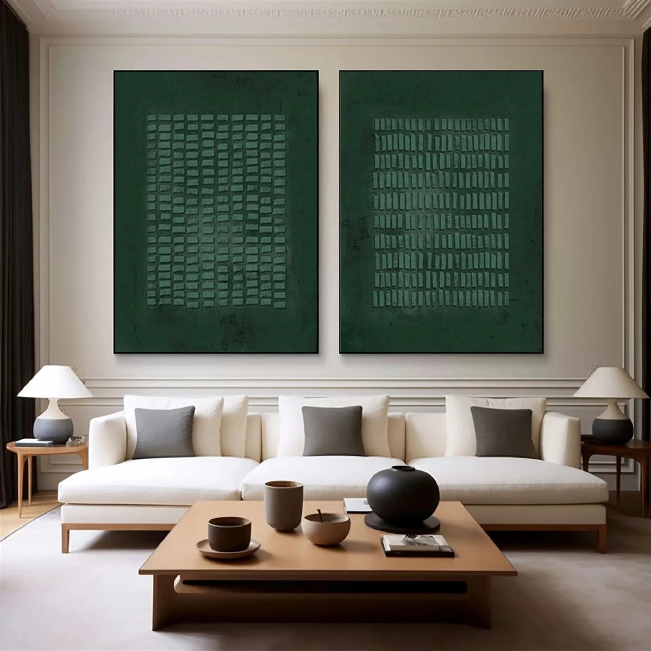 Blue & Green Abstract Set of 2 #BG070
