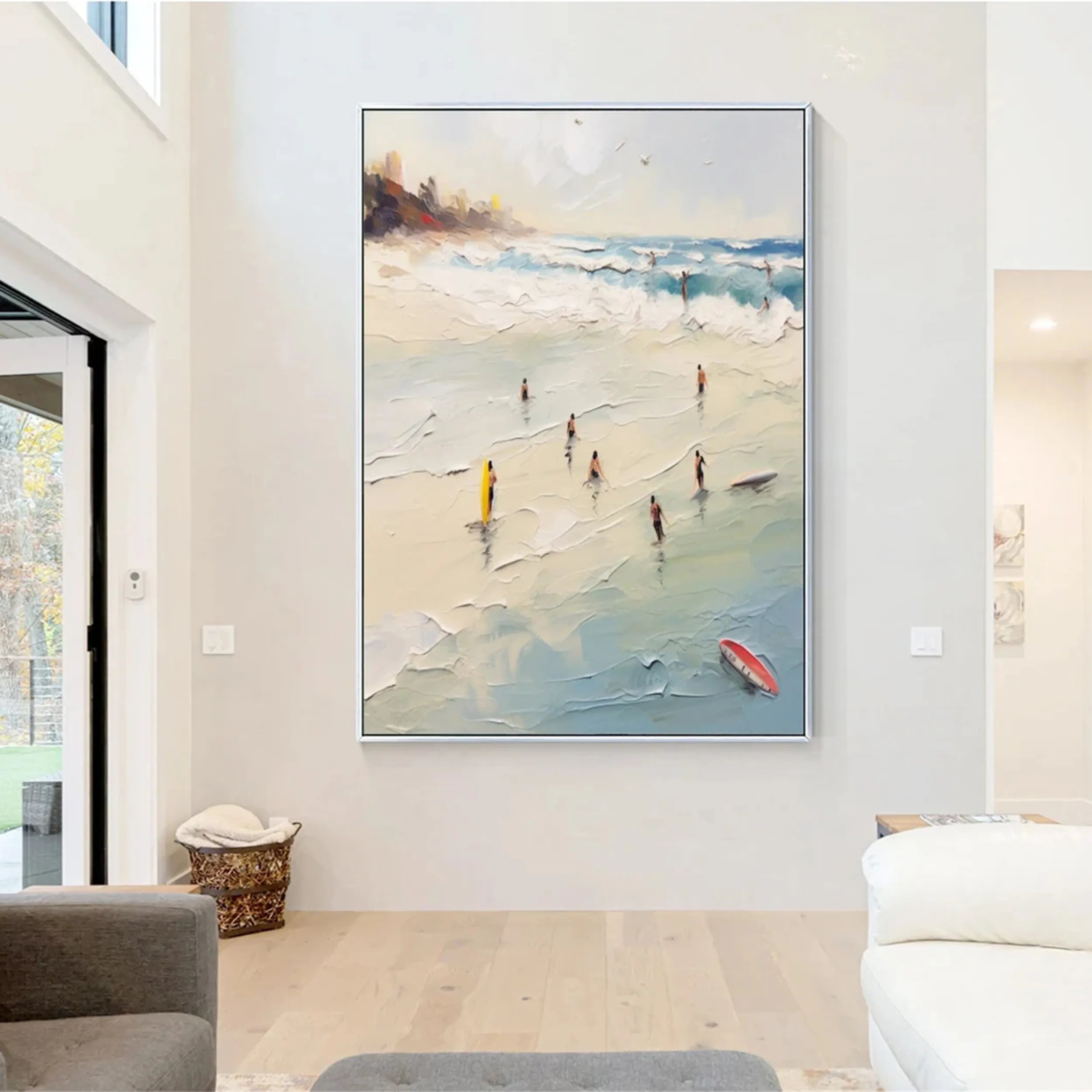 Seascape and Snowy Peak Painting #SP018