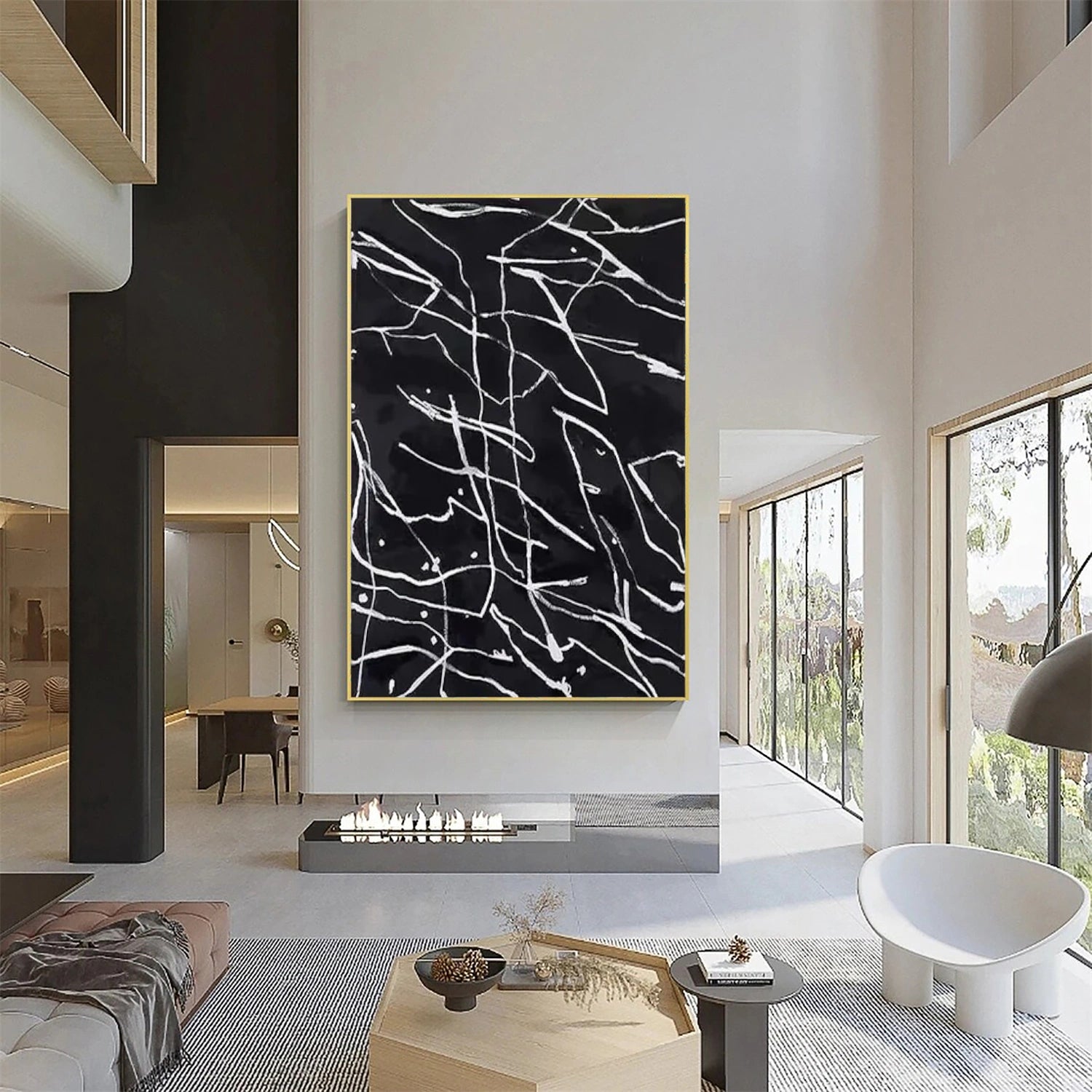 Black & White Abstract Wall Art #AB 515