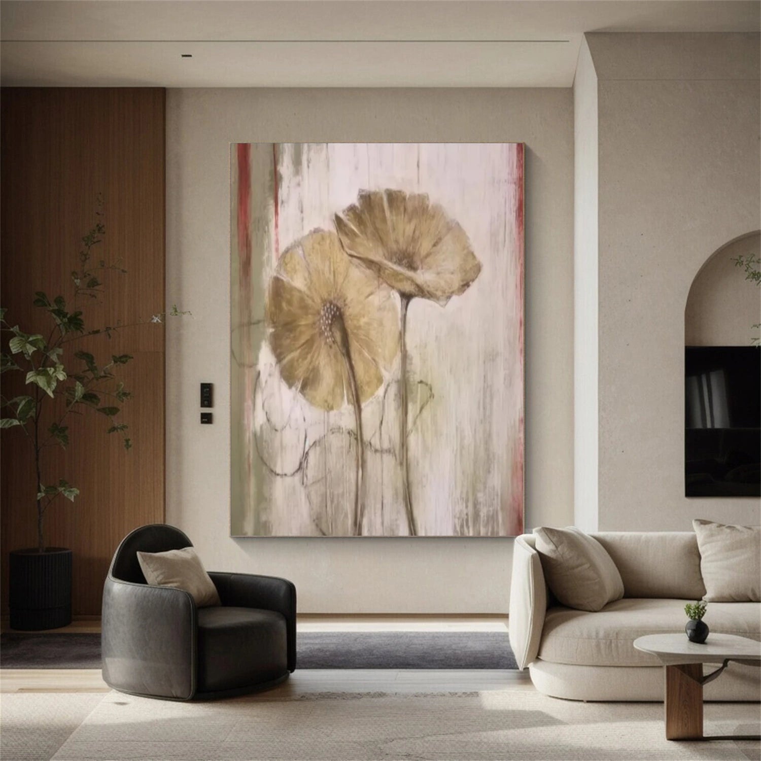 Flower & Tree Abstract Texture Canvas Art #FT 249