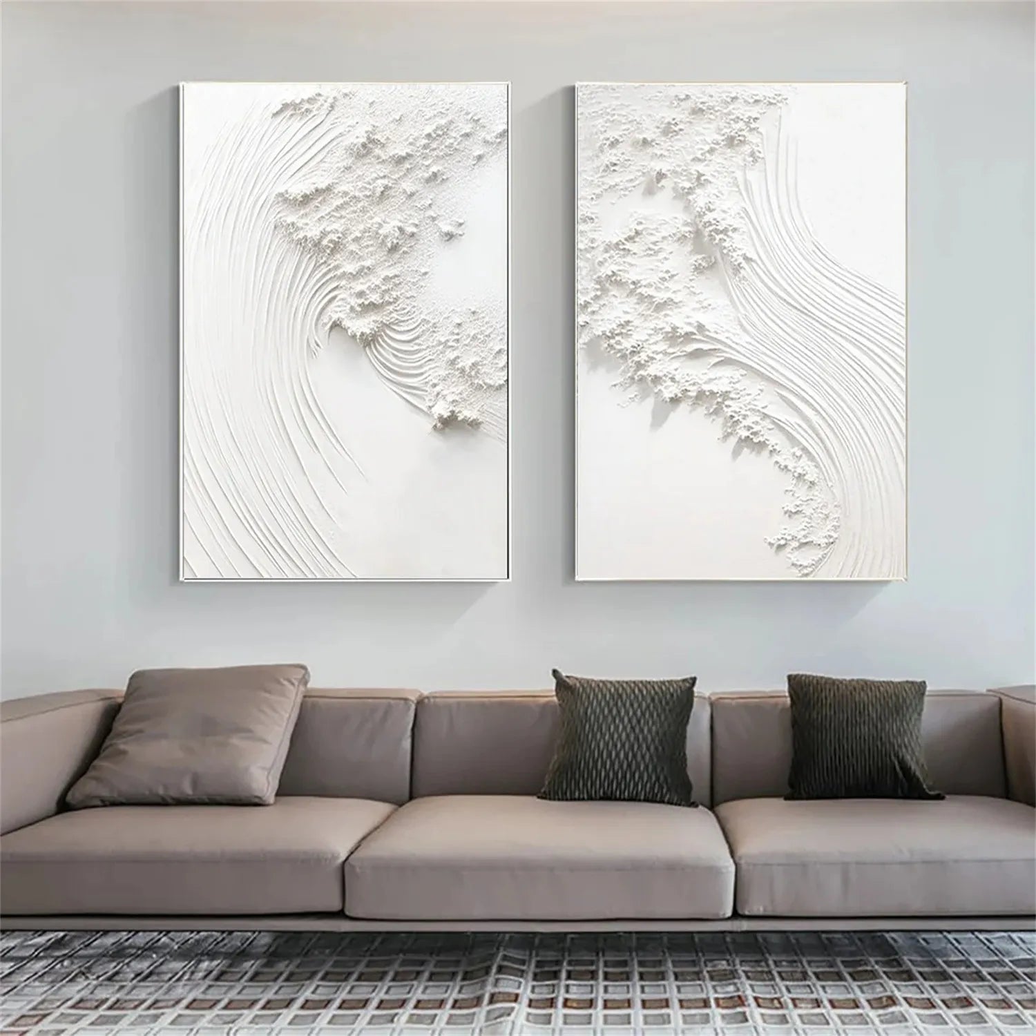 Plaster Art Minimalist Textured Paintings Set of 2 #MM279