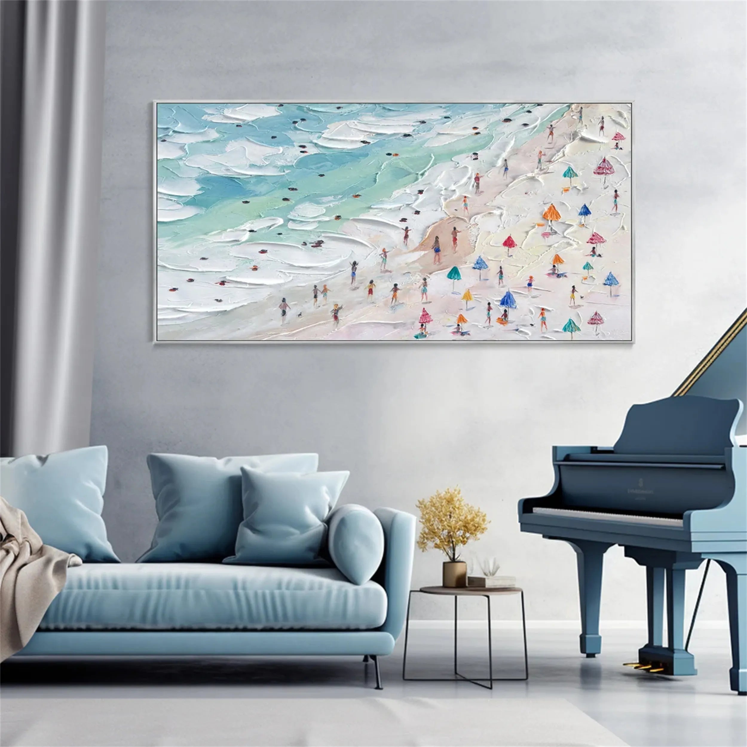 Seascape and Snowy Peak Painting #SP002