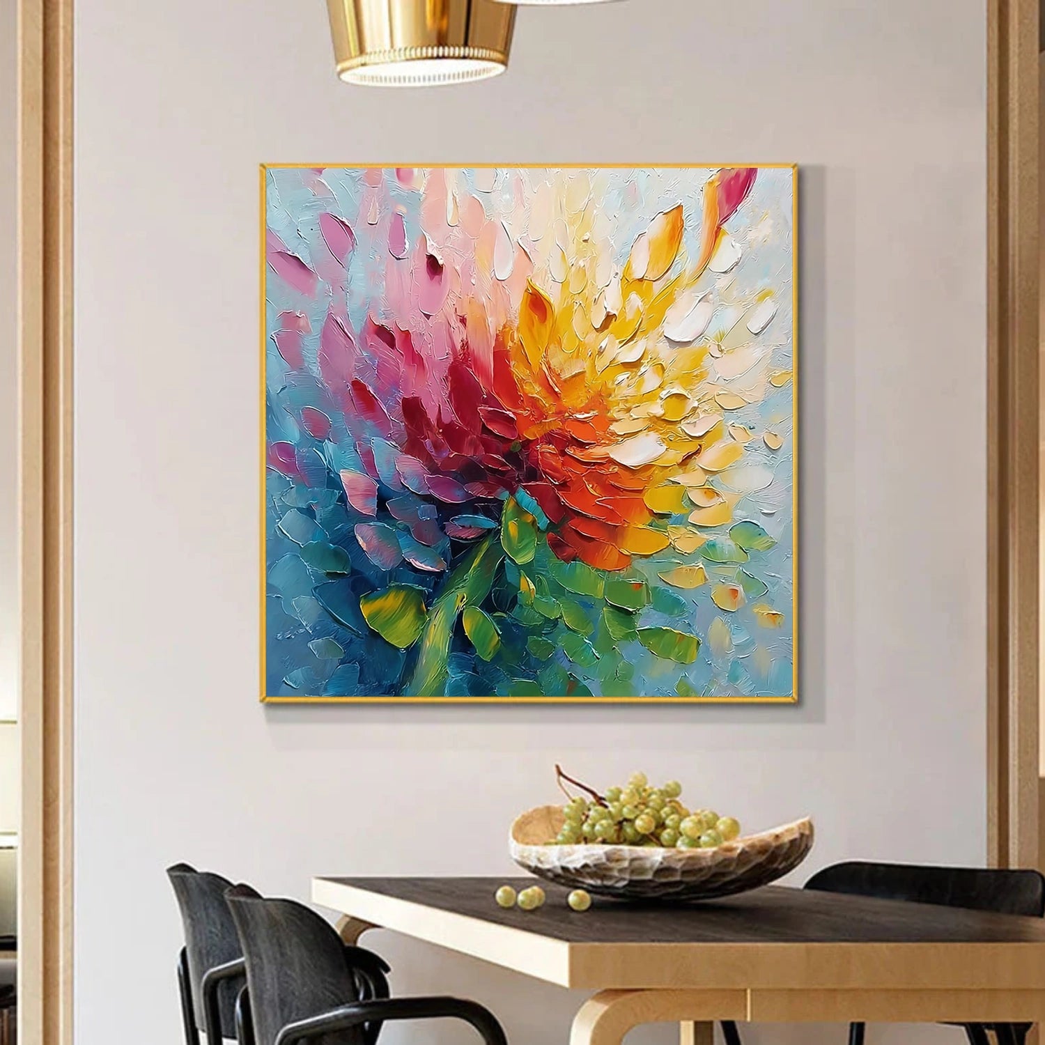 Colorful Flower & Tree Abstract Texture Canvas Art #FT 280
