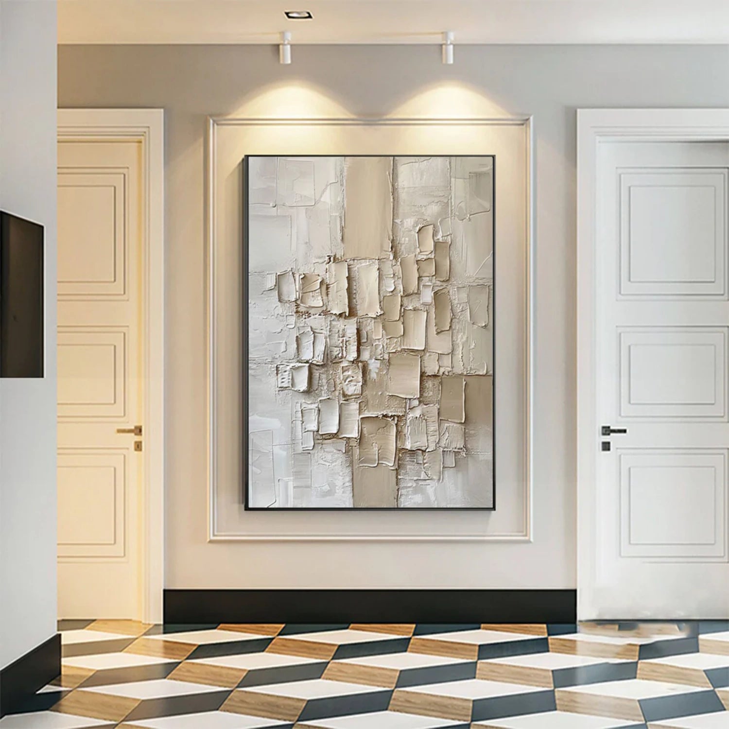 Beige Abstract Textured Wall Art #AB 477