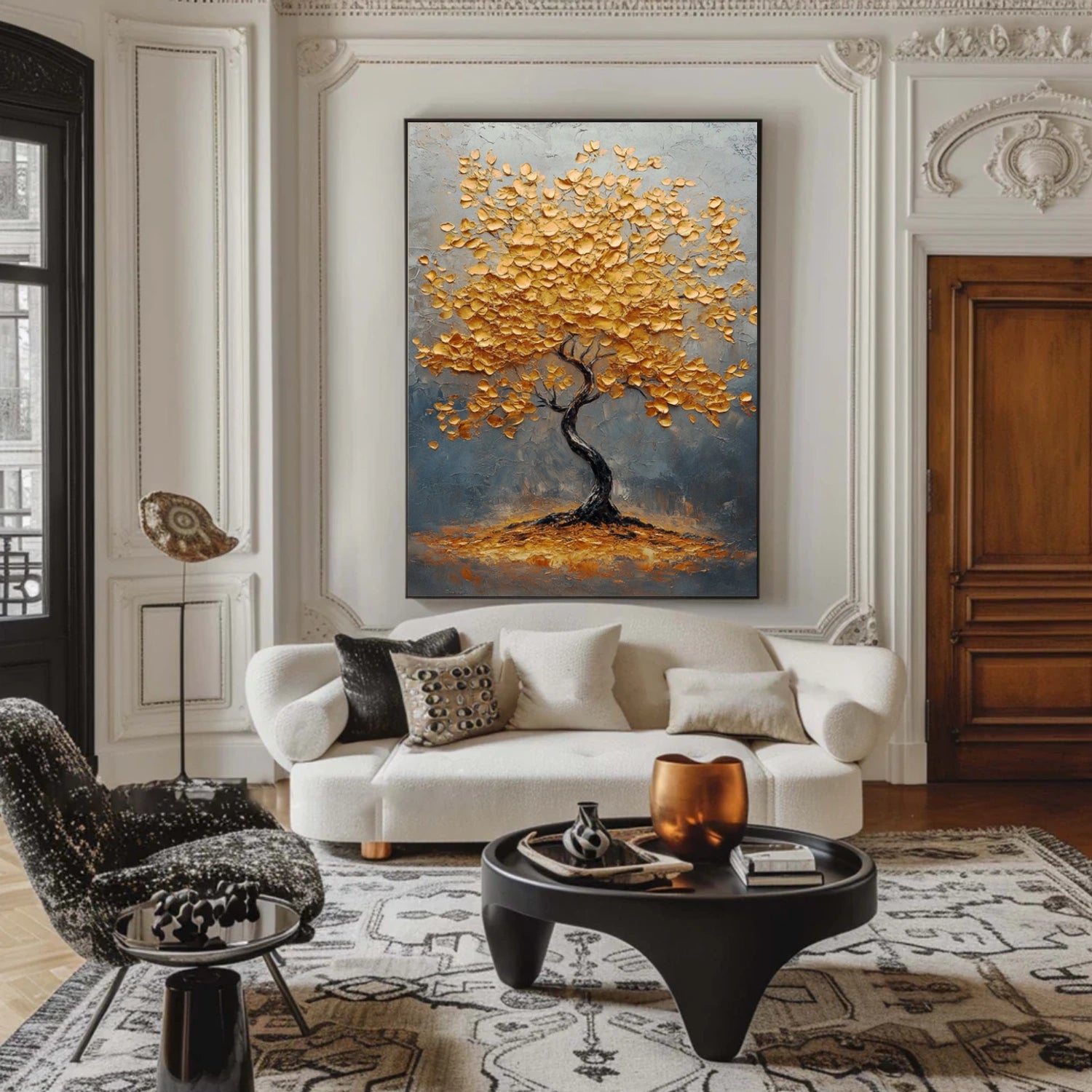 Flower & Tree Abstract Texture Canvas Art #FT 313