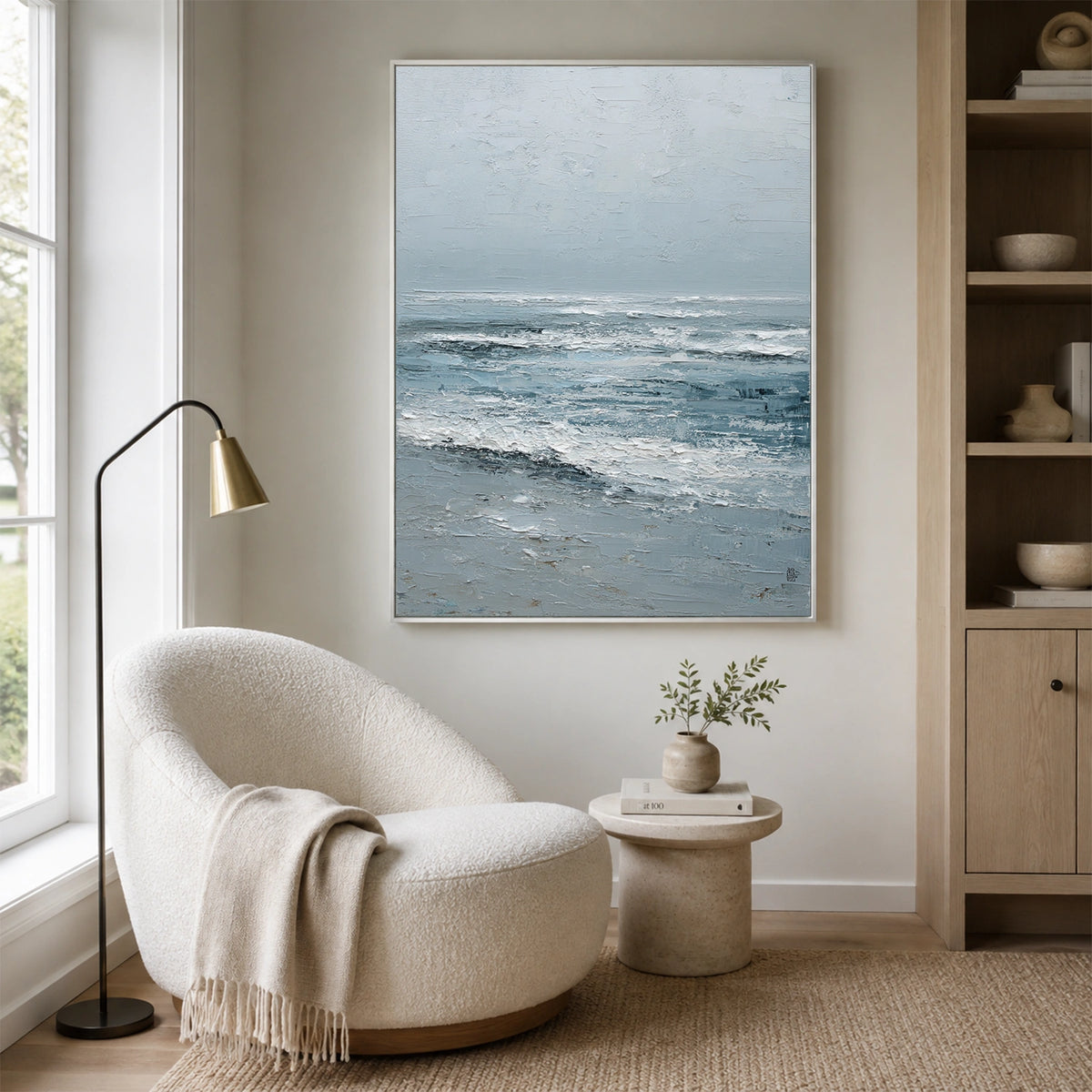Ocean And Sky Abstract Texture Canvas Art #OS453