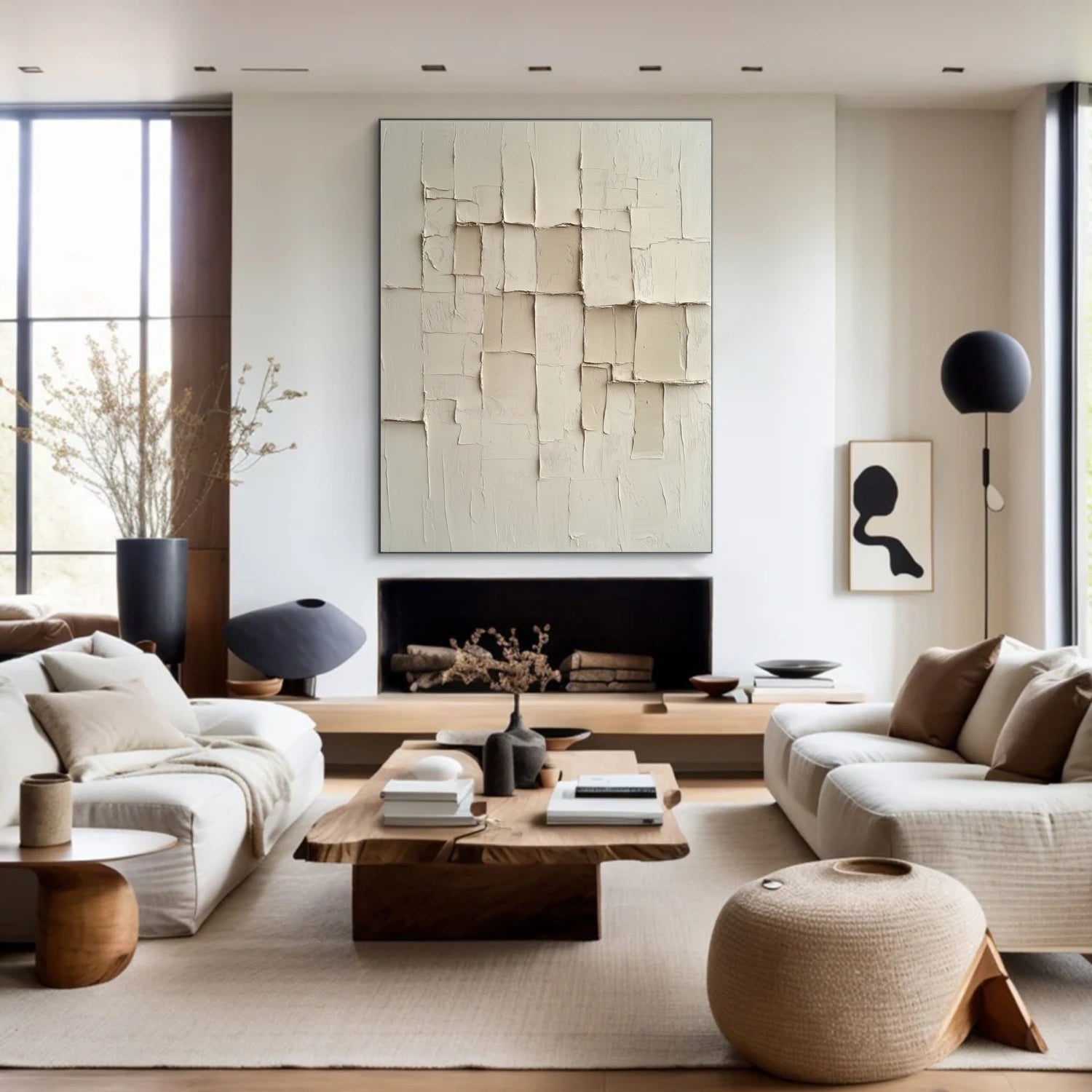 Beige & Brown Abstract Textured Wall Art #BB180