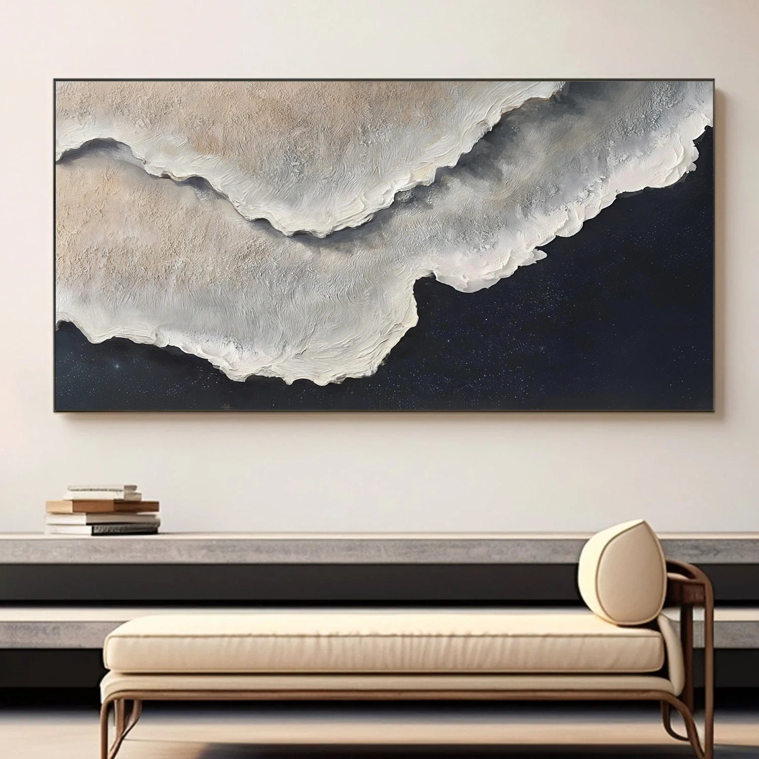 Ocean And Sky Abstract Texture Canvas Art #OS386