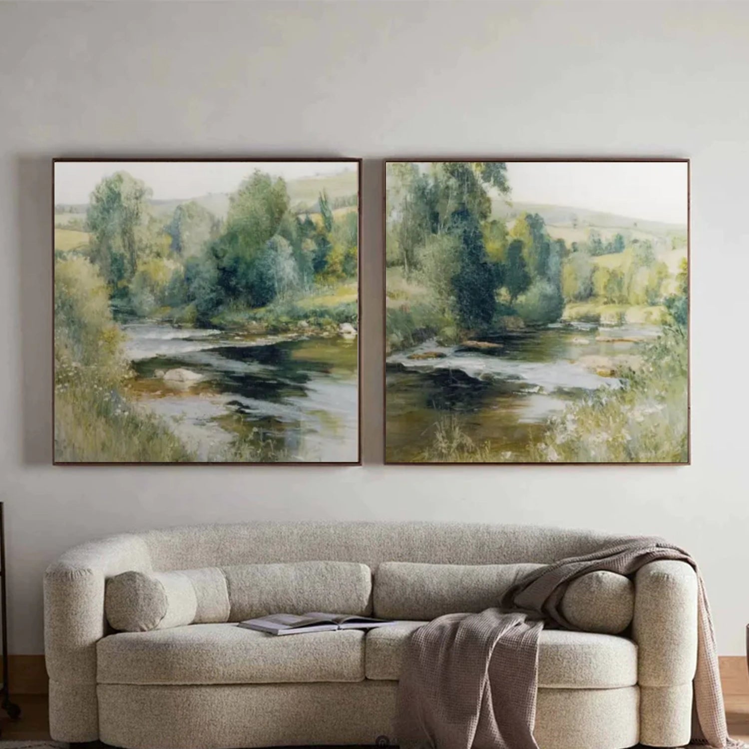 Abstract Urban Square Set of 2 Landscape Painting #UL 046