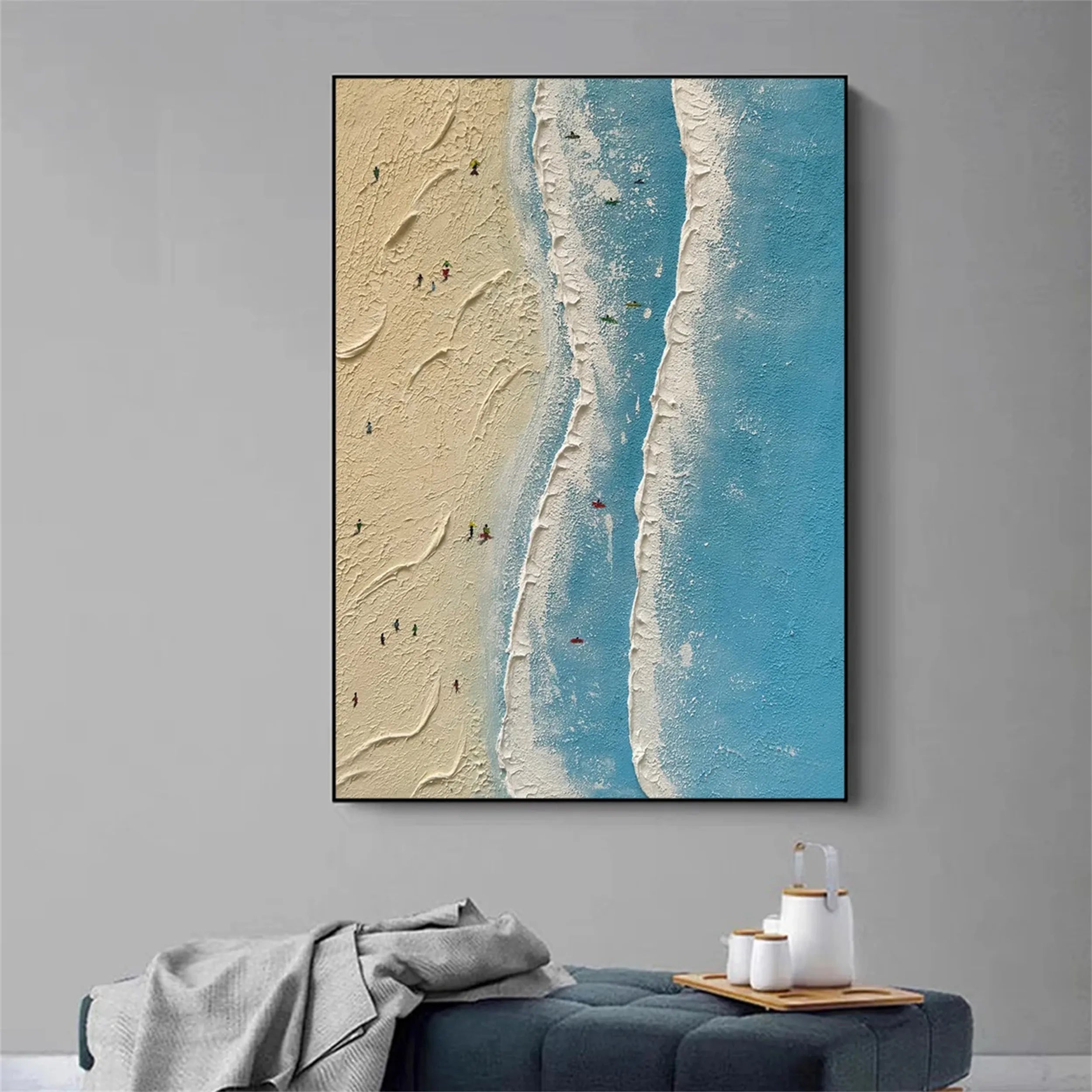 Seascape and Snowy Peak Painting #SP010