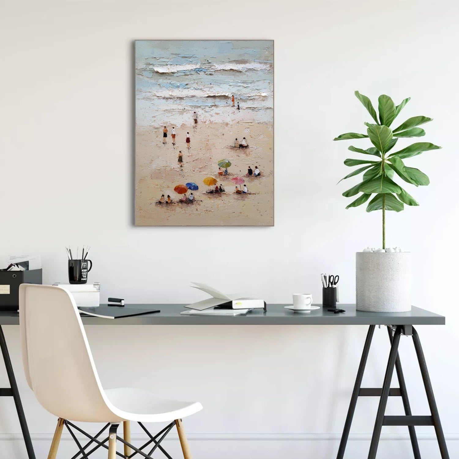 Ocean And Sky Abstract Texture Canvas Art #OS405