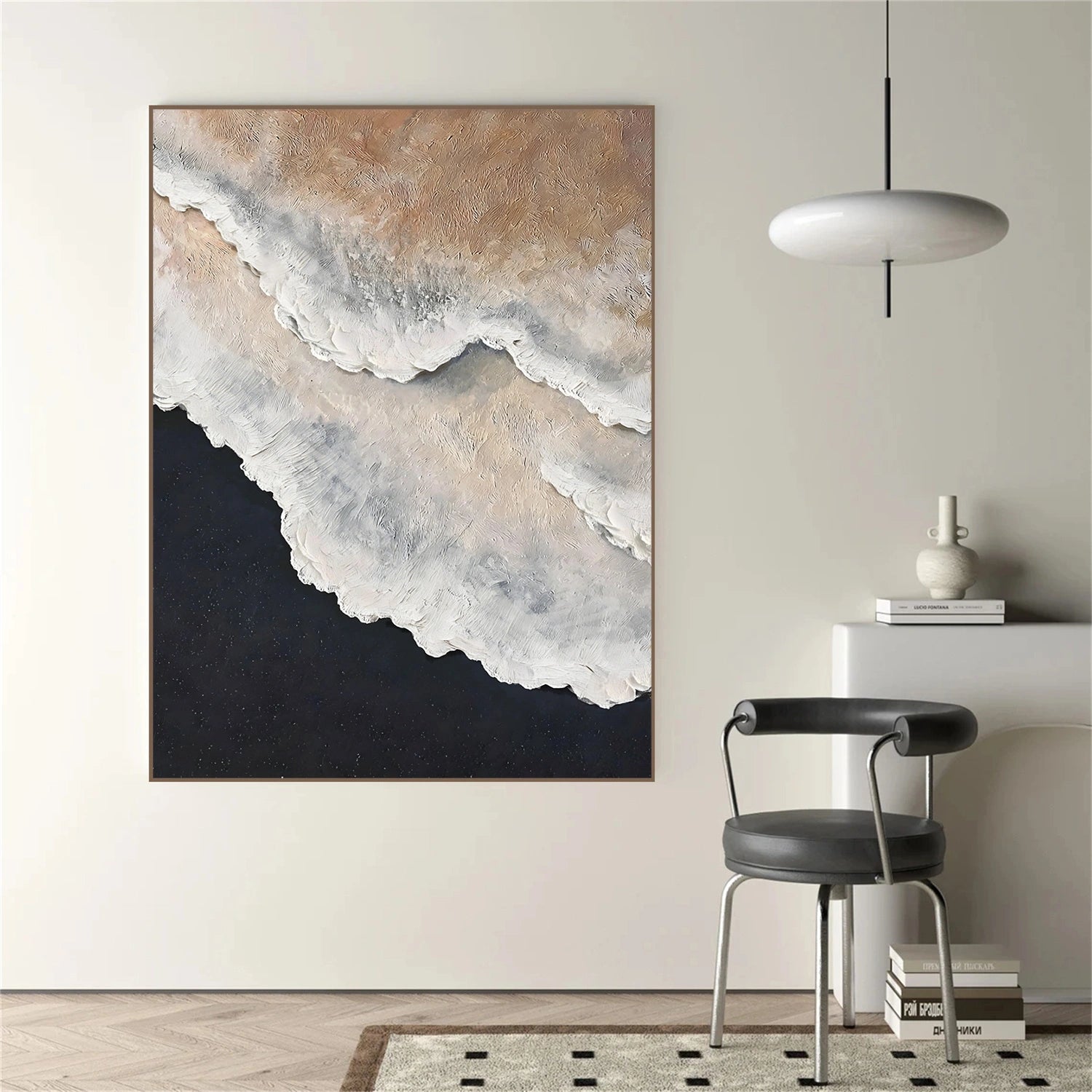 Ocean And Sky Abstract Texture Canvas Art #OS388