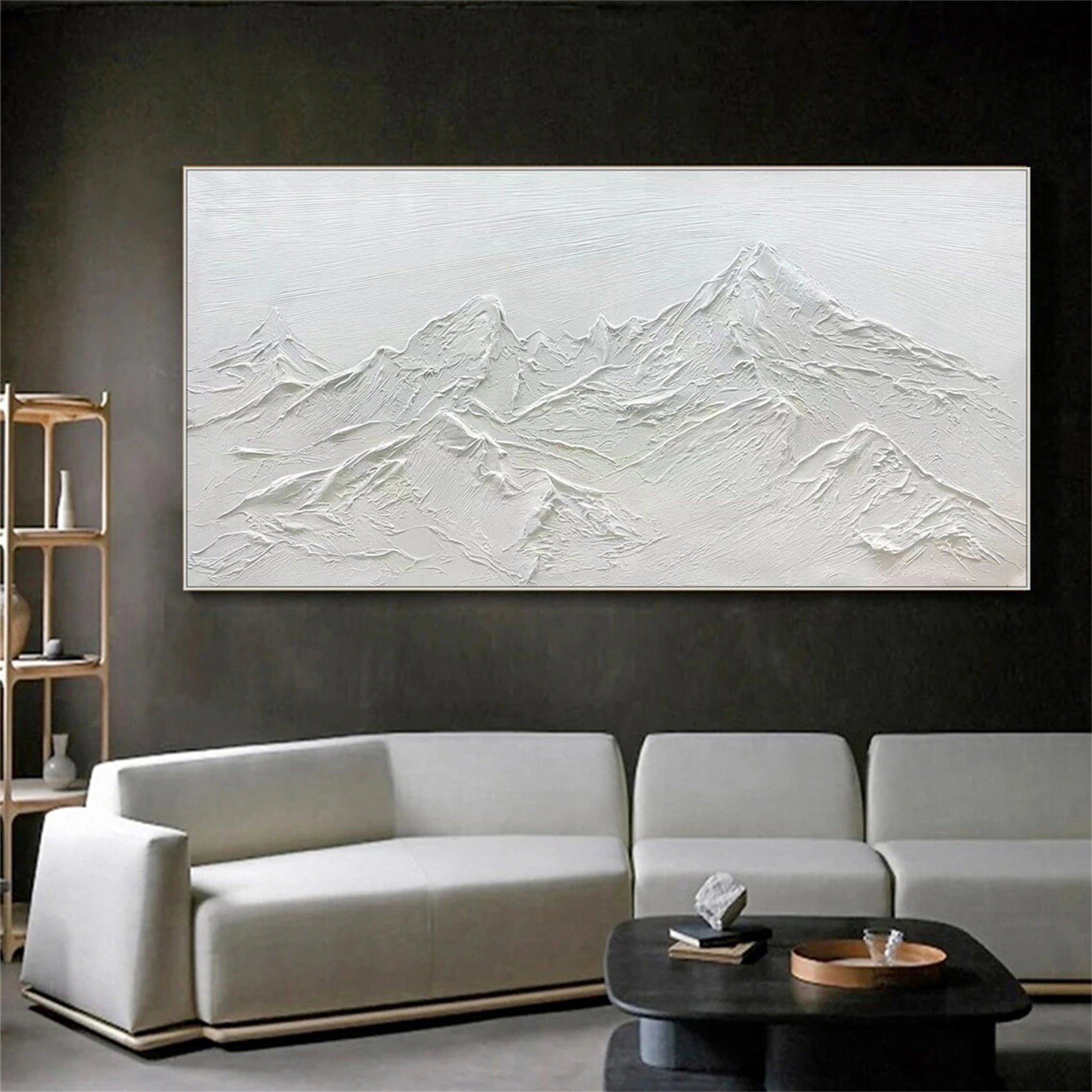 White Minimalist Textured Painting Canvas #MM107
