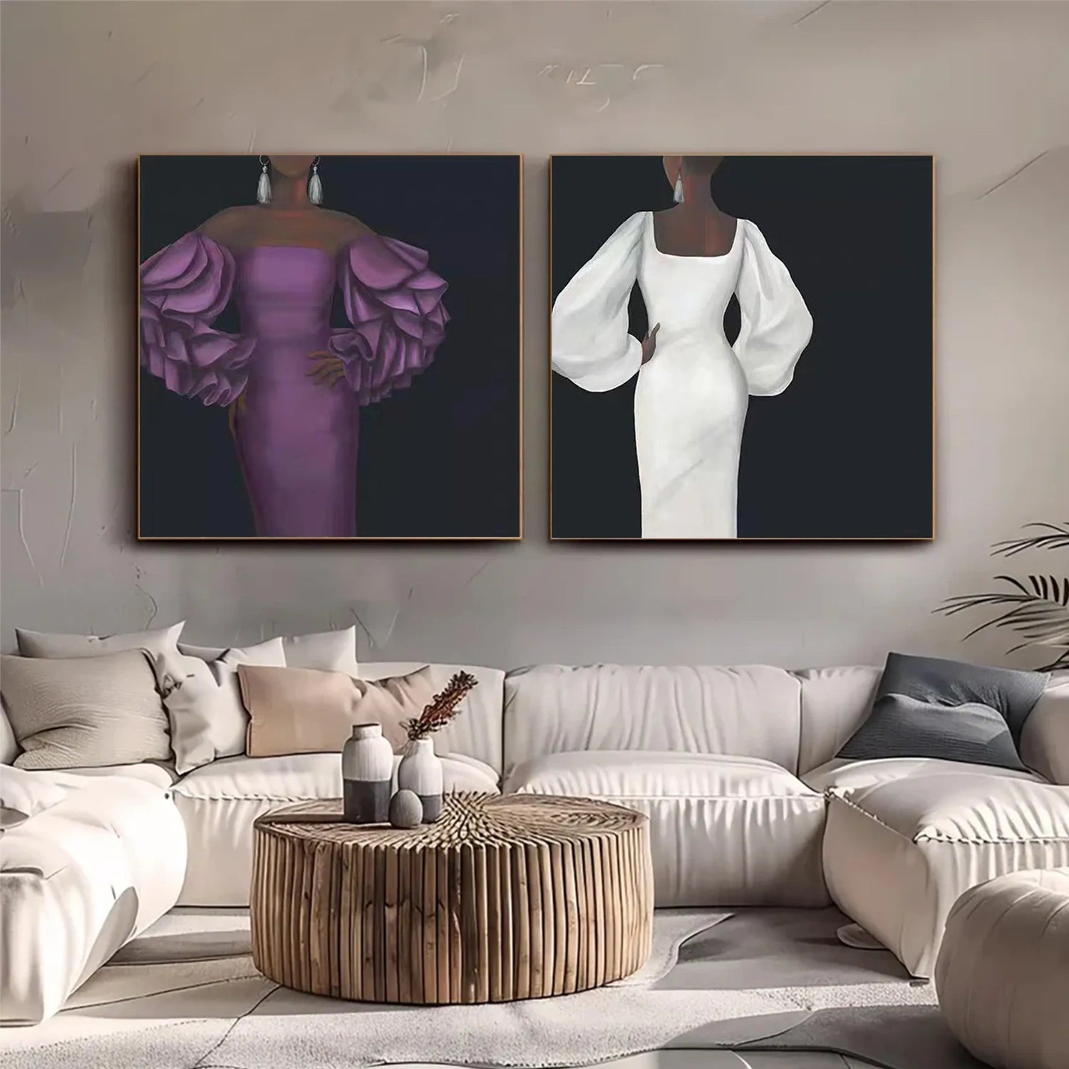 Abstract Portrait Square Set of 2 Wall Art #PT005