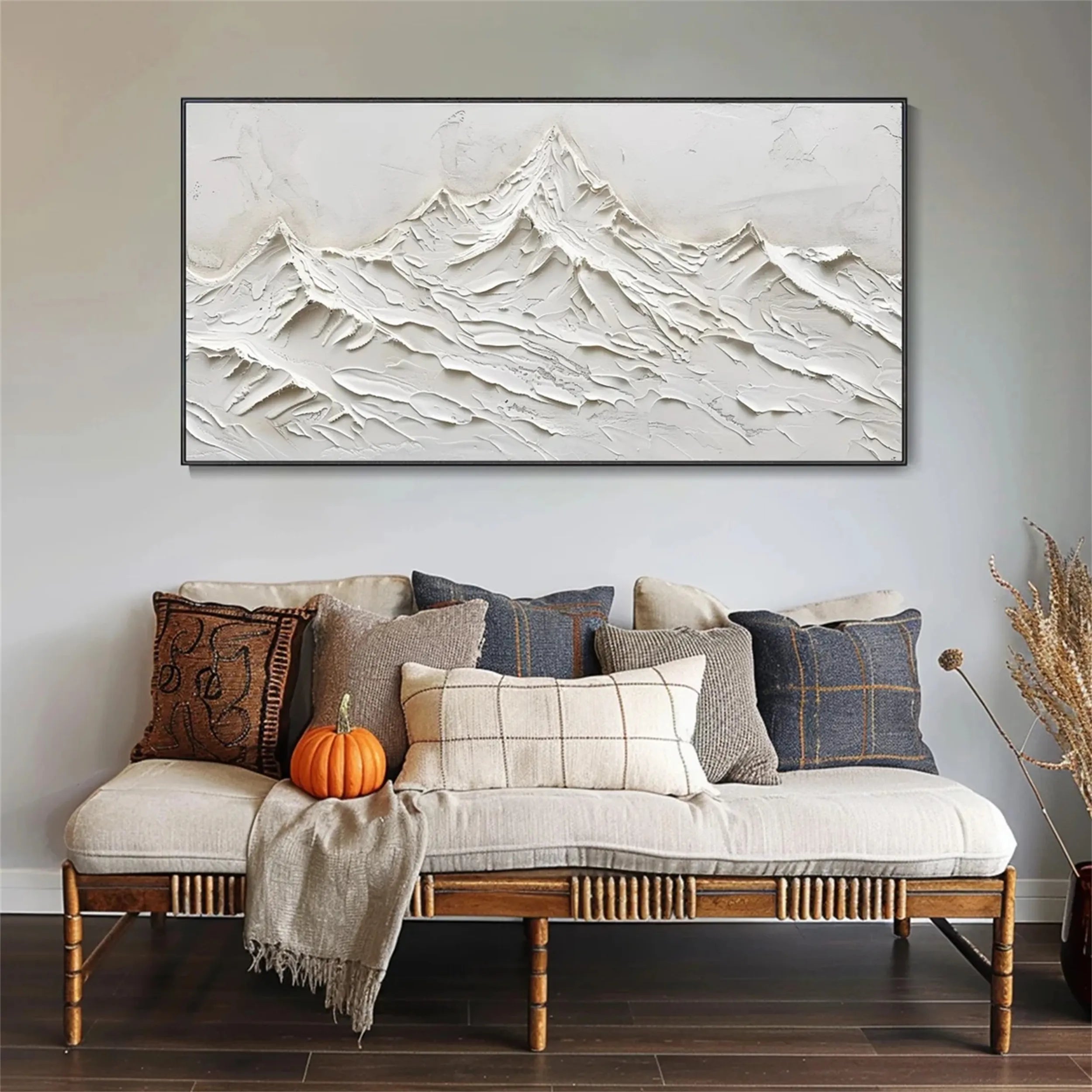 White Minimalist Textured Painting Canvas #MM246