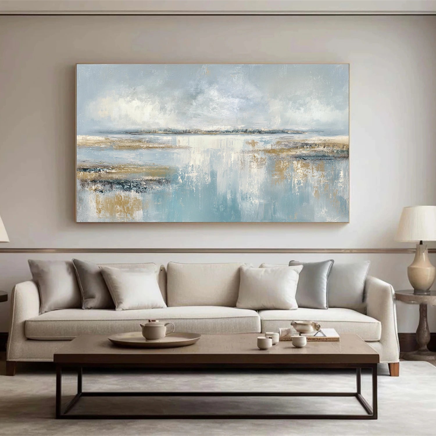 Blue & Green Abstract Wall Art #BG135