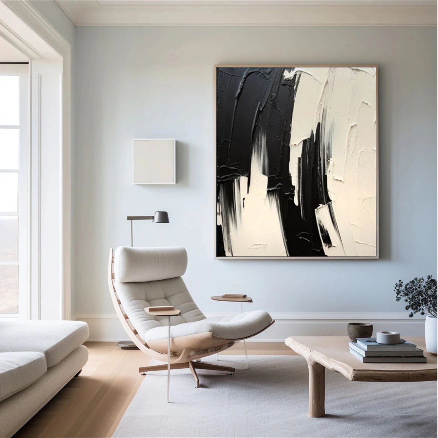 Black & Beige Abstract Wall Art #AB 516