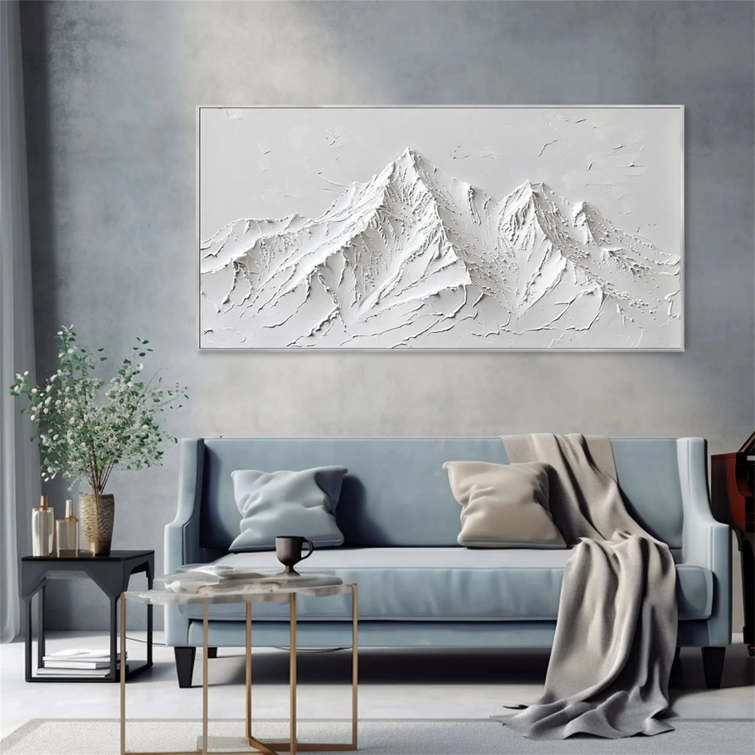 White Minimalist Textured Painting Canvas #MM260