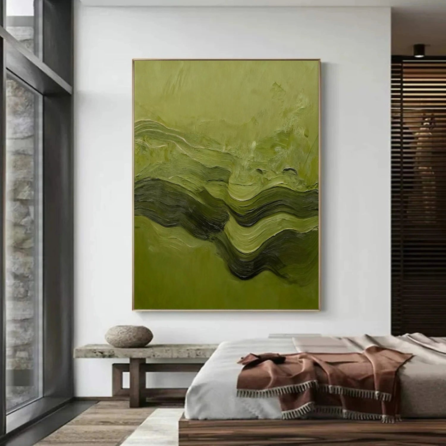 Green Abstract Texture Wall Art # AB661
