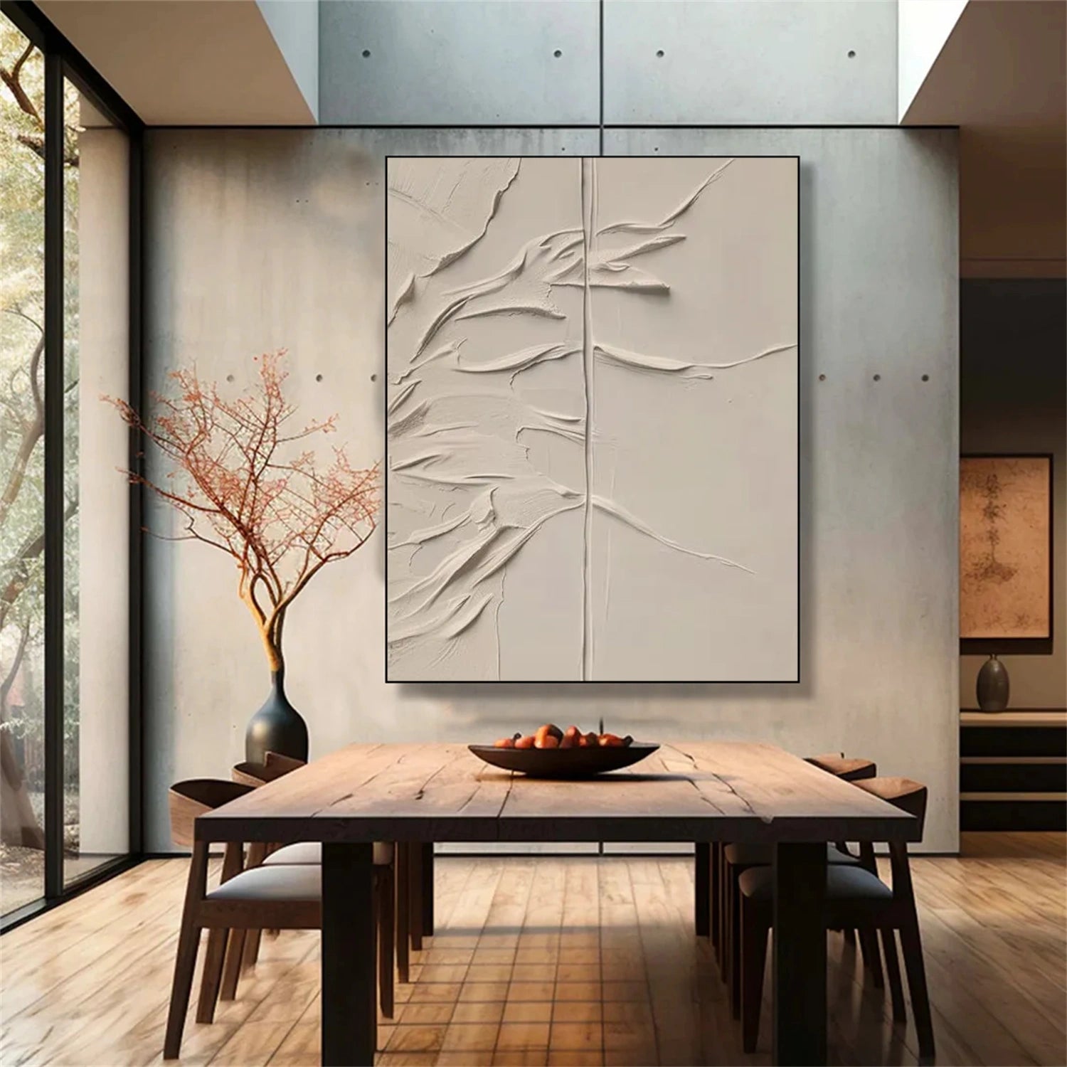 Beige Abstract Textured Wall Art #AB 513