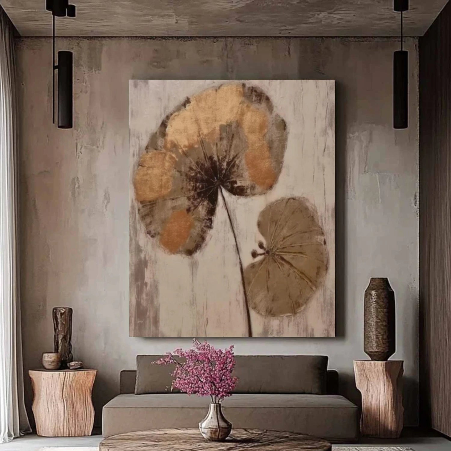 Flower & Tree Abstract Texture Canvas Art #FT 250
