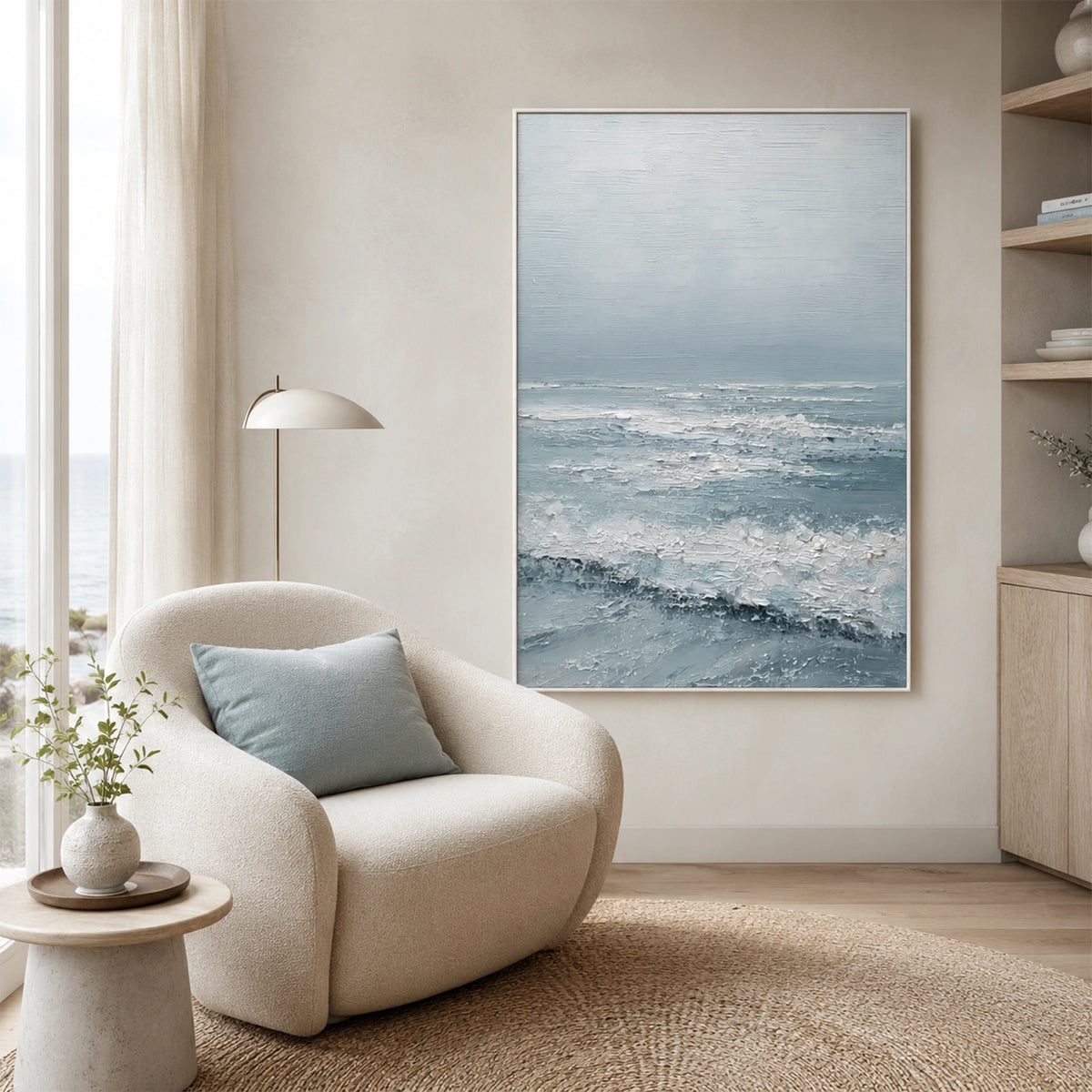 Ocean And Sky Abstract Texture Canvas Art #OS449