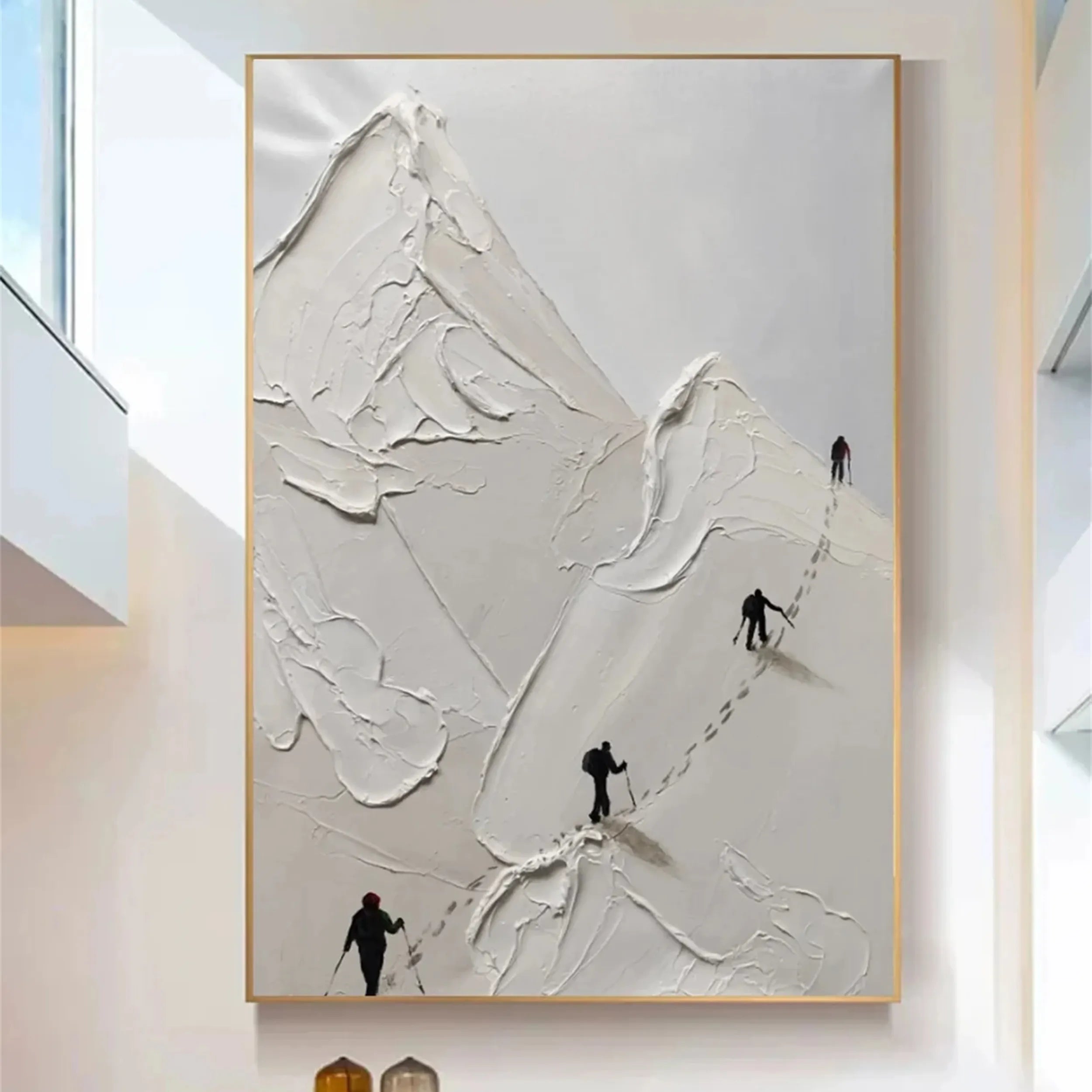 Skiing Sport Art Textured Painting Canvas #MM233