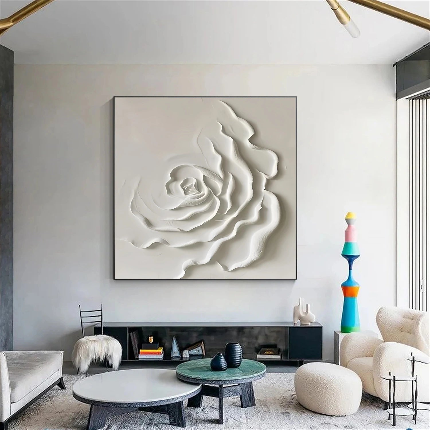 Beige Flower And Tree Abstract Texture Canvas Art#FT 235