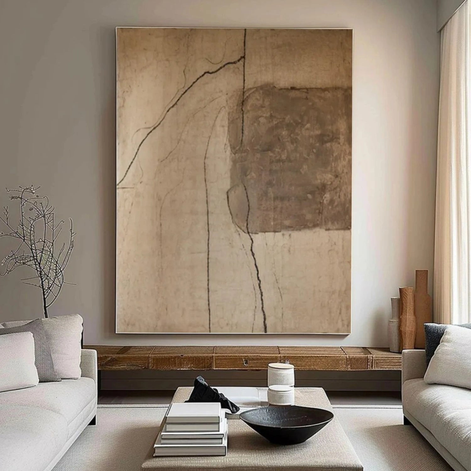Beige & Brown Abstract Wall Art #BB176