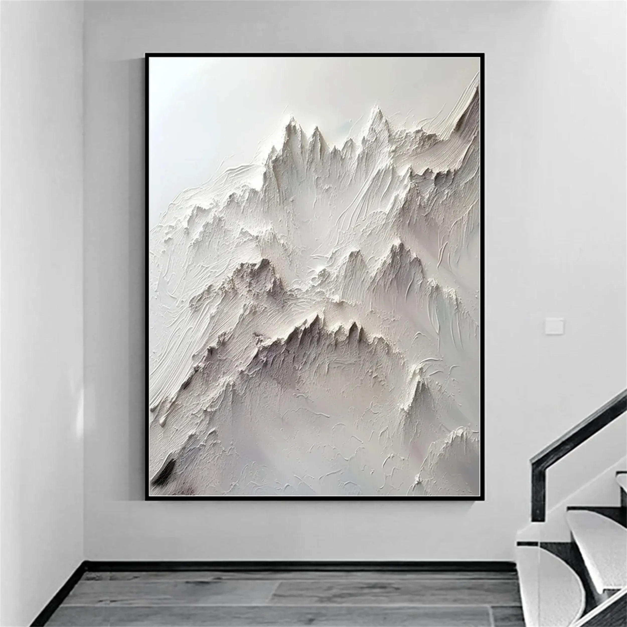 White Minimalist Textured Painting Canvas MM238