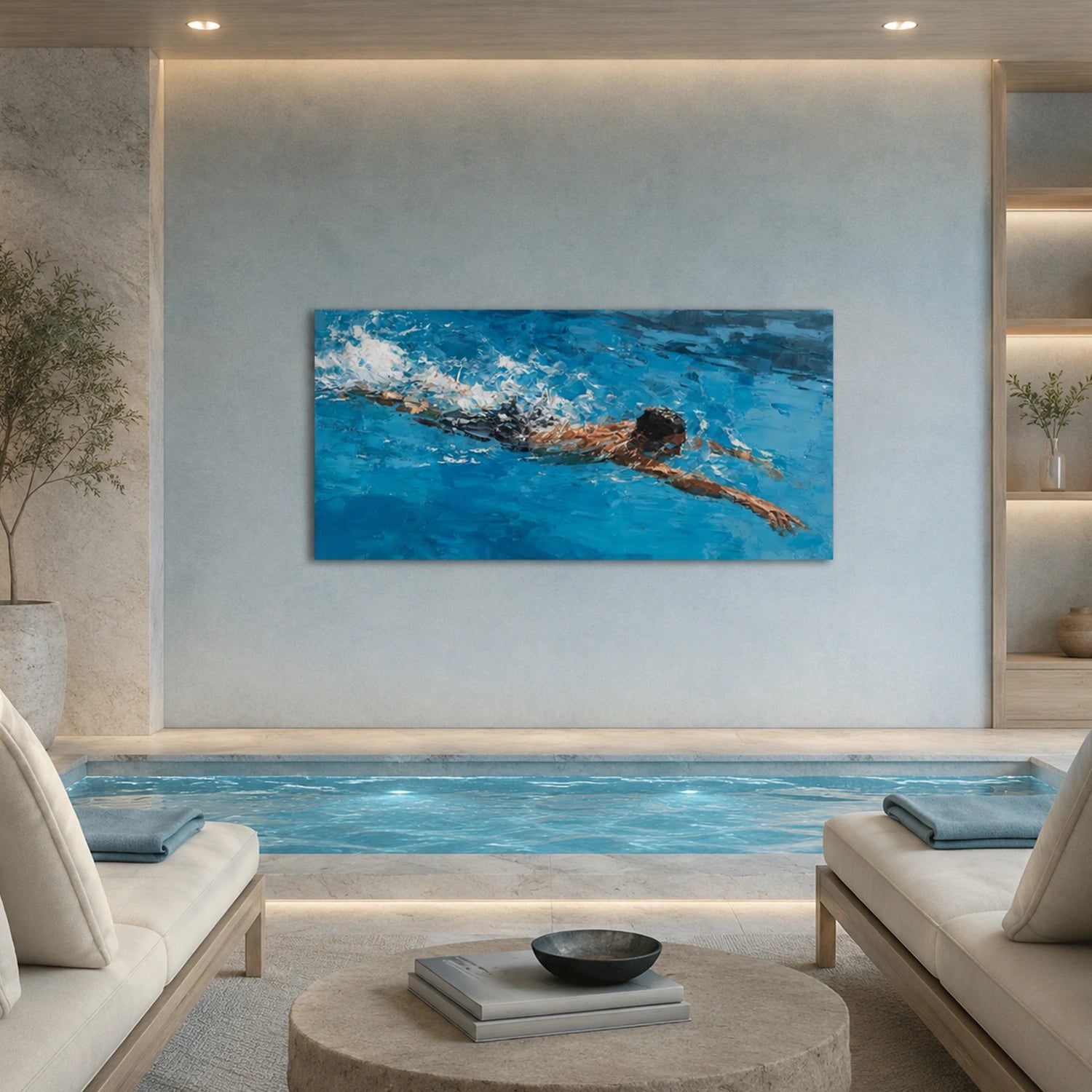 Swimming Sport Art Painting Canvas # SA106