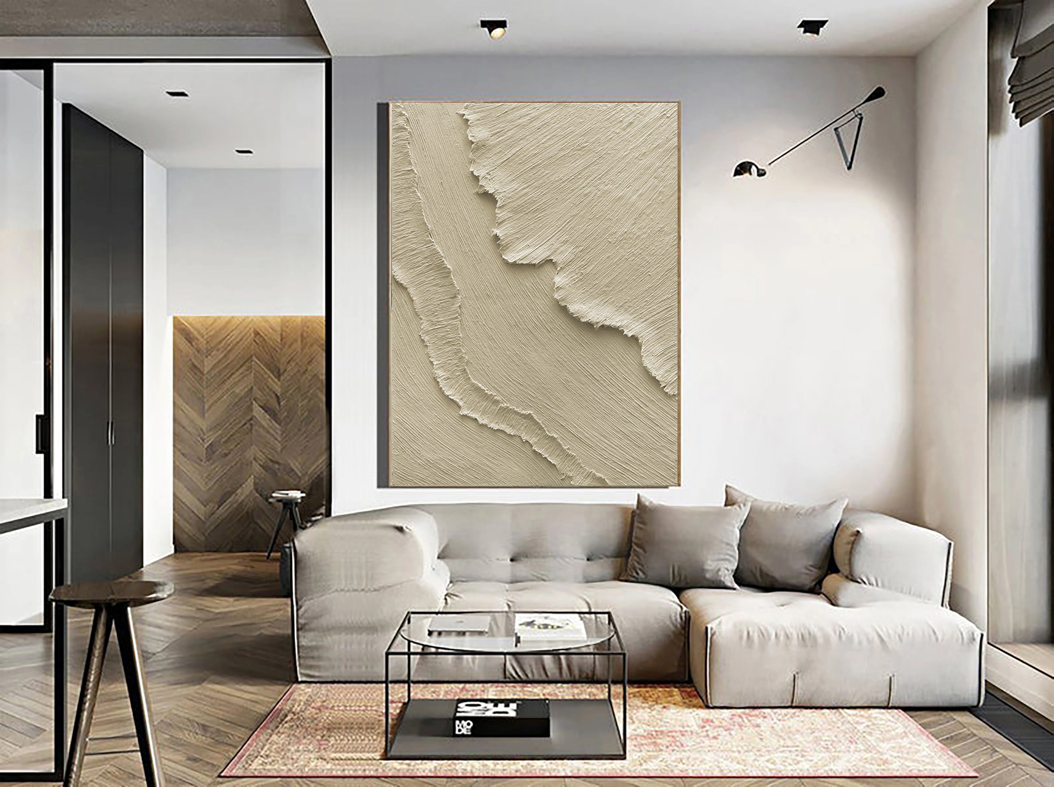 Beige Minimalist Textured Wall Art #MM034
