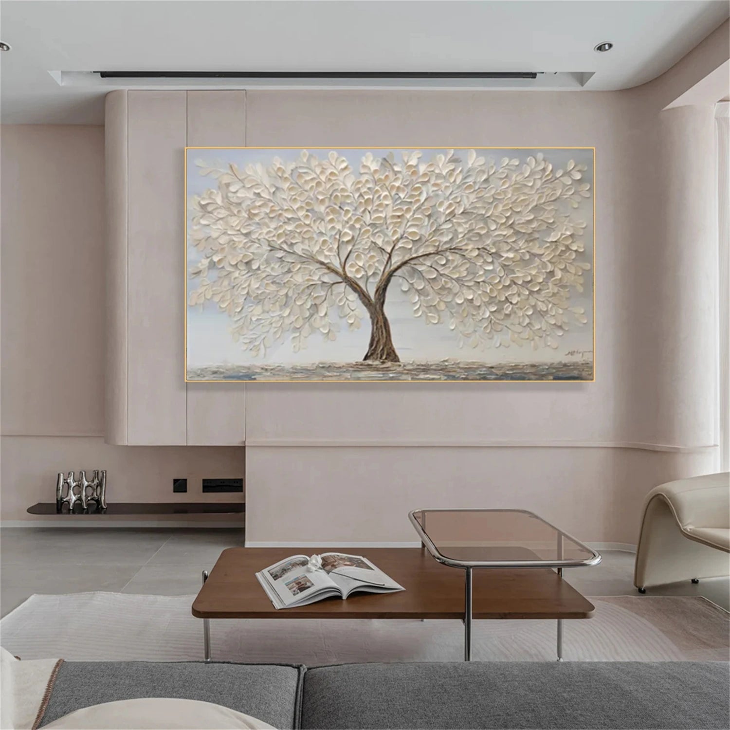 Flower & Tree Abstract Texture Canvas Art #FT 258