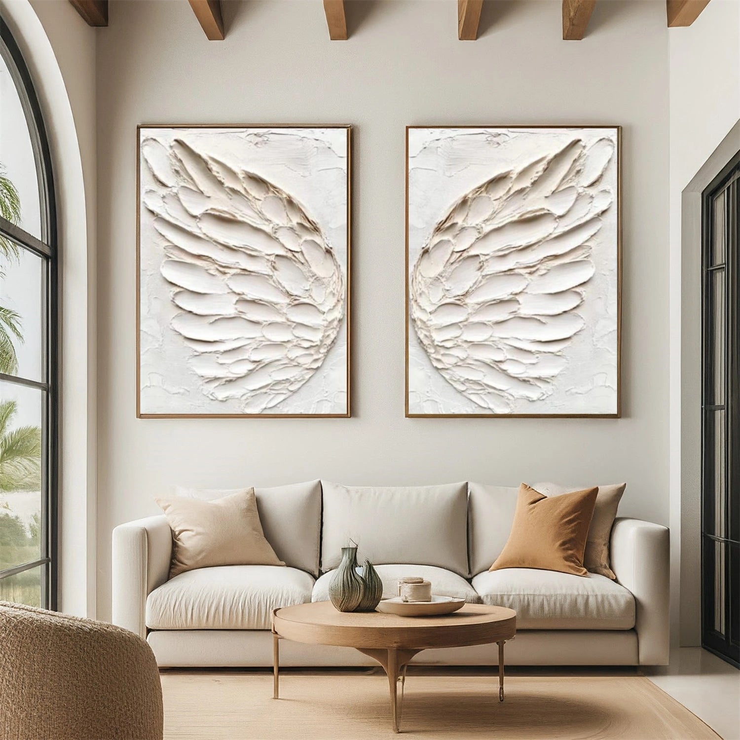 Abstract Angel Portrait Textured Wall Art Set of 2 #PT 058