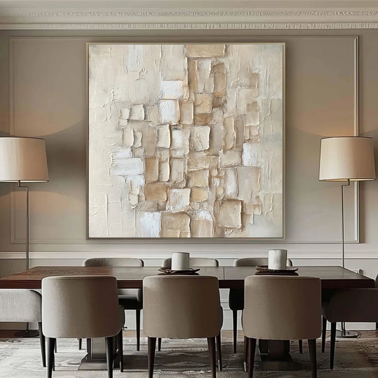 Beige Abstract Textured Wall Art #AB 574